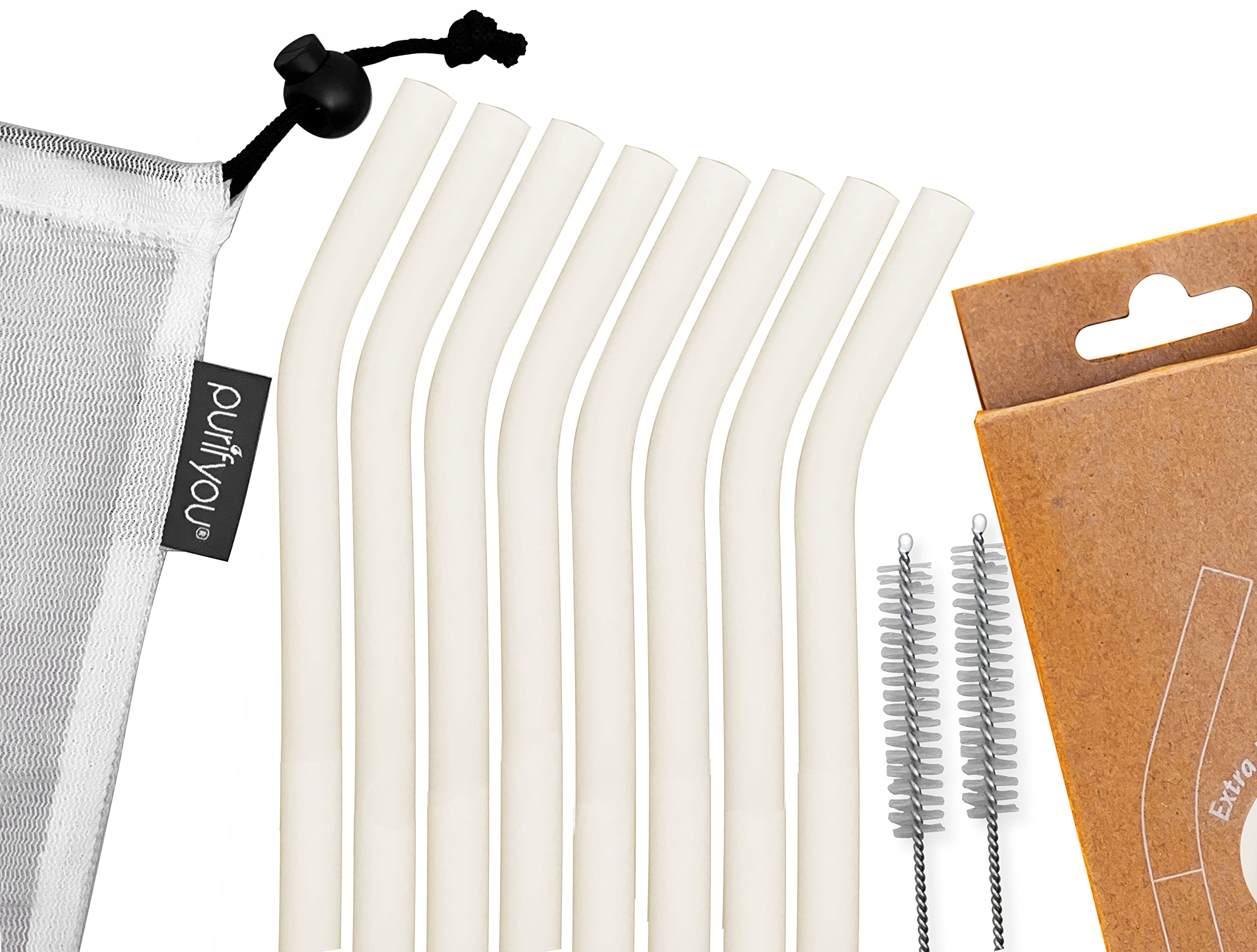 Platinum Silicone Straws, 14 Inch Extra Long  Wide, For 40 Oz Tumblers From Stanley, Reduce, Yeti  More, Set Of 8 Reusable Drink