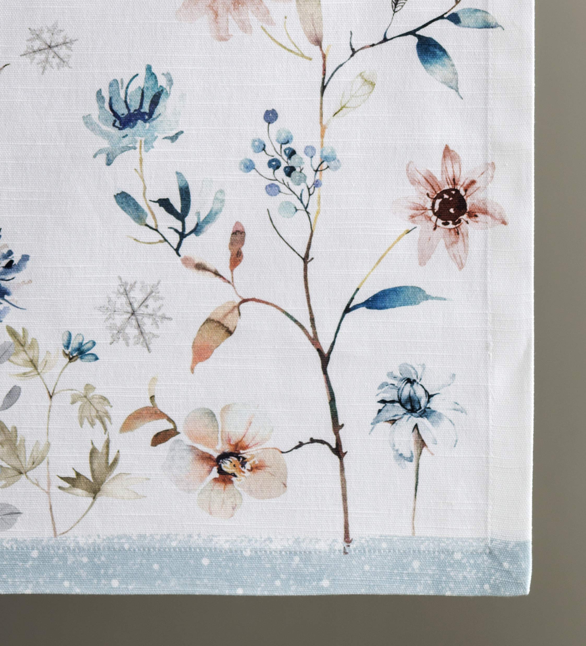 Maison D' Hermine Table Runner 100% Cotton 14.50Inch X 72Inch Decorative Table Runners, Dining, Kitchen, Parties & Camping, Ice