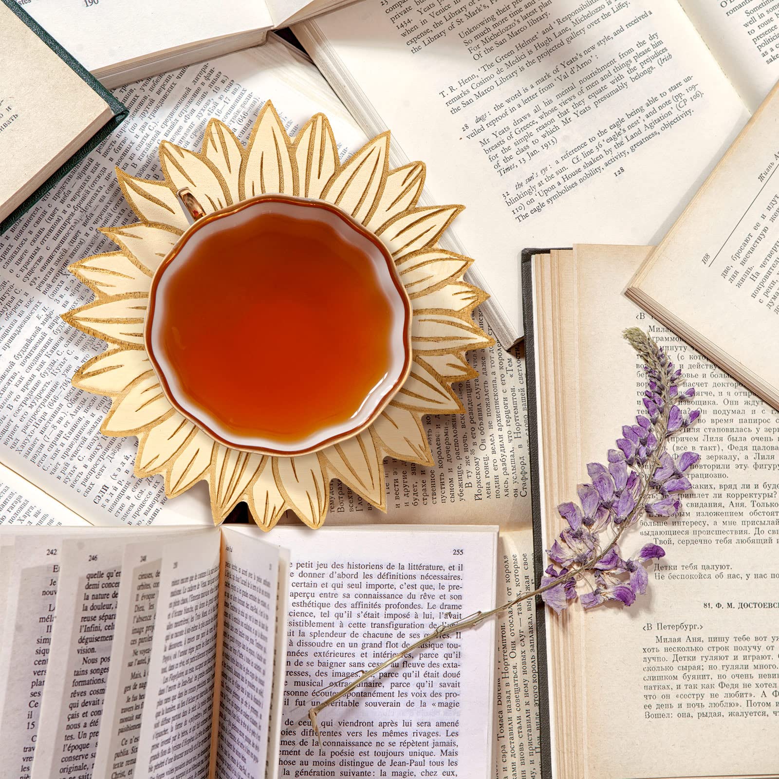 2 Pcs Sunflower Wooden Trivets For Hot Dishes Non Slip Heat Resistant Wood Trivet Mat Table And Kitchen Countertop Decor Dining