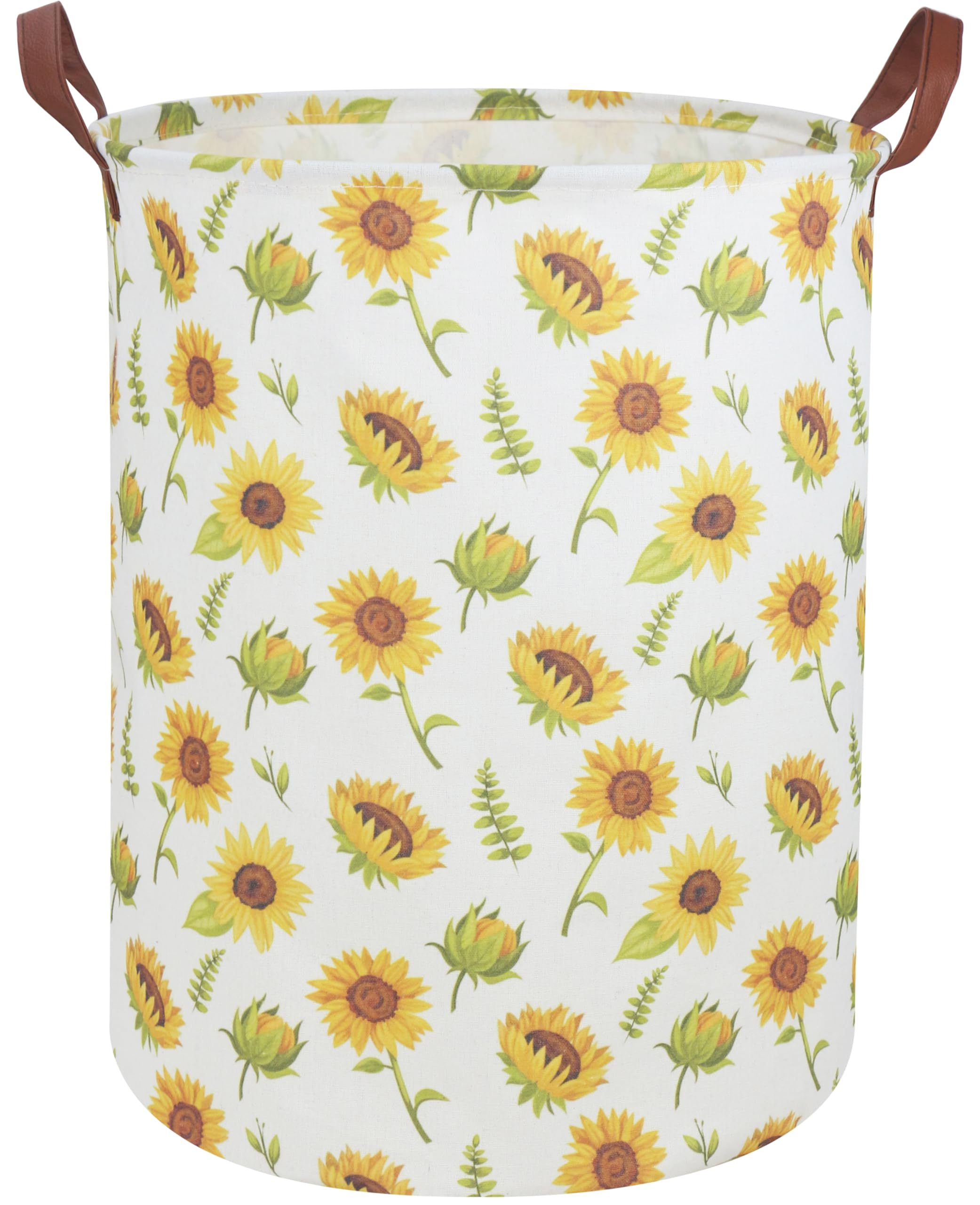 Sanjiaofen Girls Laundry Hamper,Sunflower Laundry Basket Collapsible Girls Storage Baskets For Home Decor,Office,Toy Organizer,(