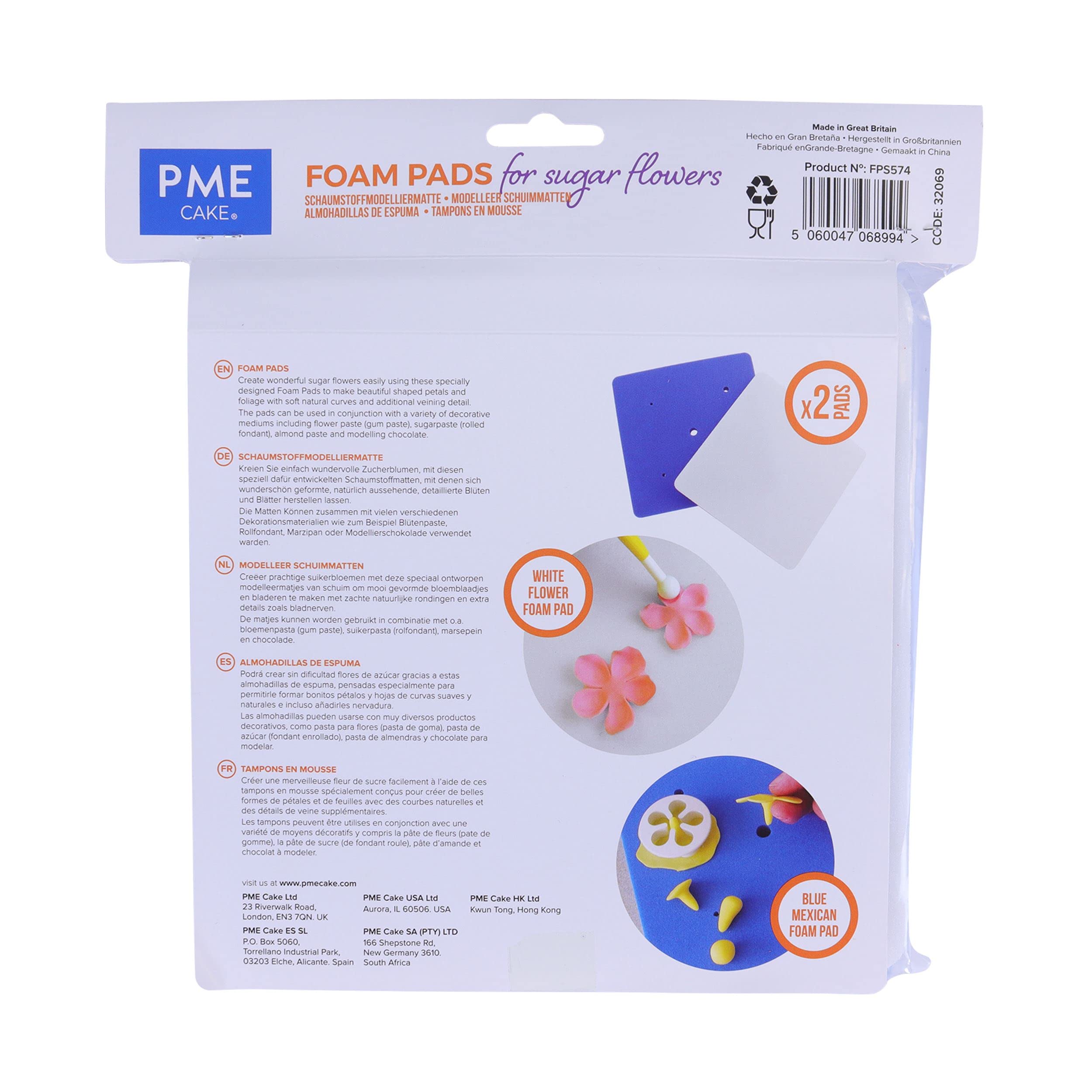 Pme Mexican Foam Pads, For Sugar Flowers & Gumpaste Modelling, 7.5 X 7.5-Inches