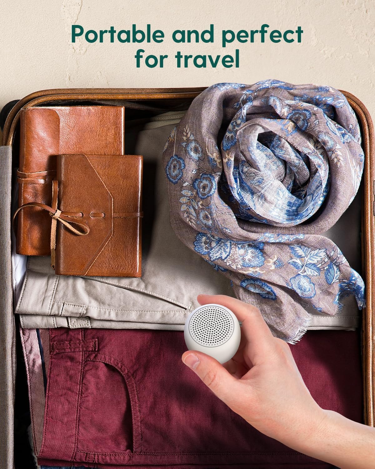 Babelio Portable White Noise Machine + Travel Case in Grey  for Adults Kids Baby
