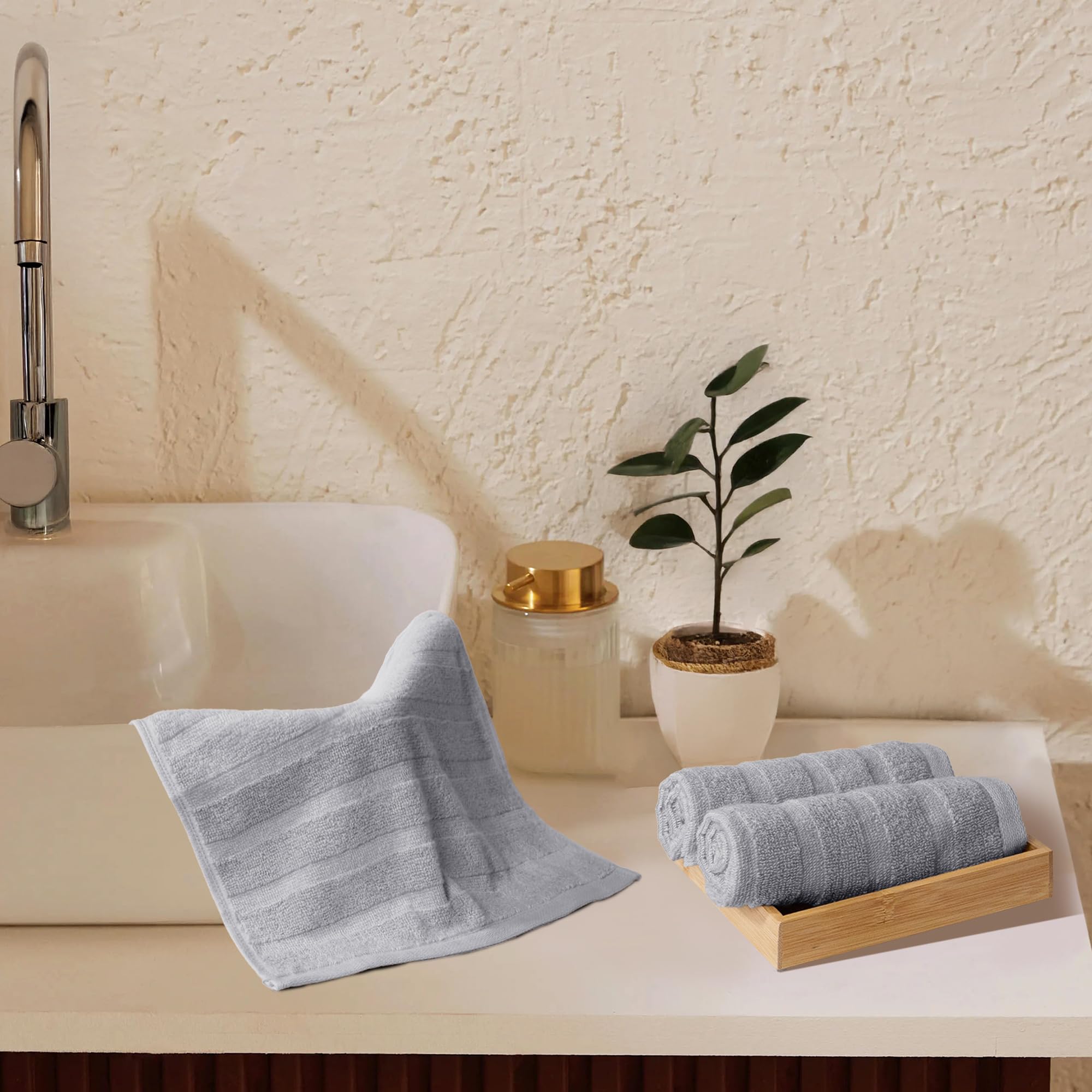 Mytrident Quick Dry Towel, 400 Gsm, 100% Cotton Towel, 3 Pc Wash, Charcoal Grey