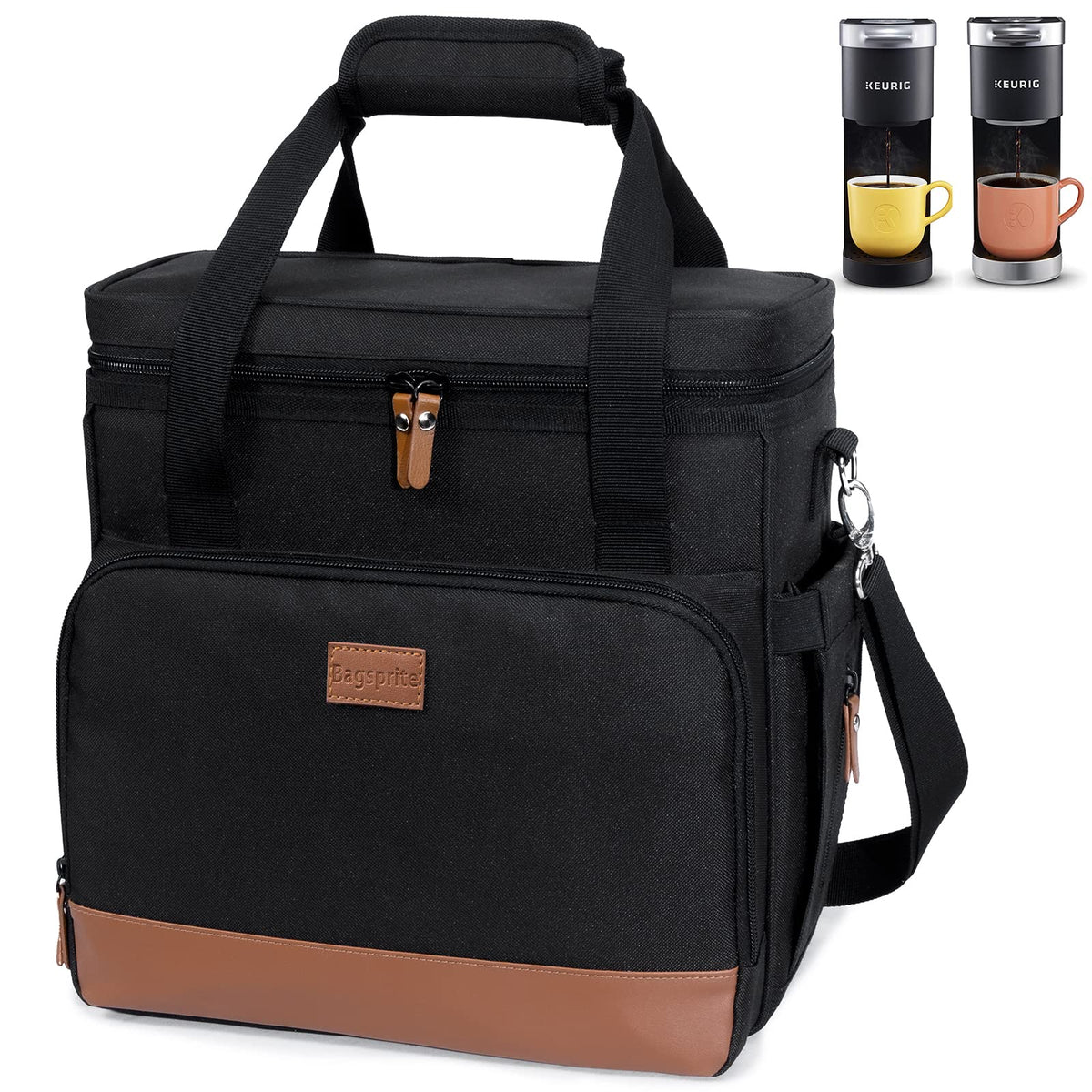 Bagsprite Coffee Maker Travel Bag For Keurig K-Mini Or K-Mini Plus, Single Serve Coffee Brewer Carrying Case With Multiple Pocke