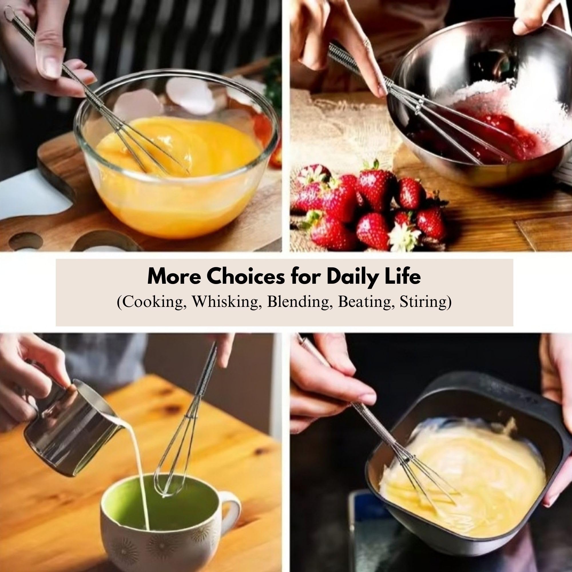 Chandler Whisks For Cooking | Pack Of 3 | Stainless Steel Whisk - Perfect For Blending, Beating, And Stirring - Heat Resistant,