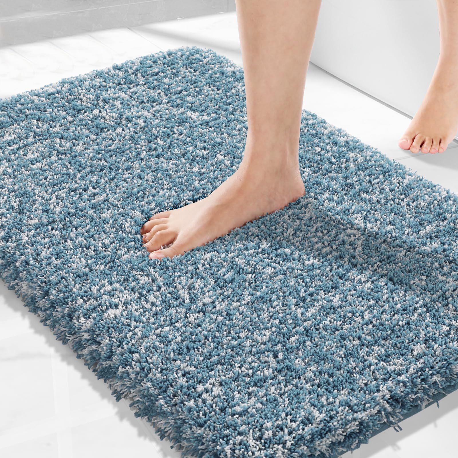 Yimobra Bath Rugs For Bathroom 32X20, Ultra Soft And Water Absorbent Bath Mats, Non Slip Plush Shower Rugs, Microfiber Thick Mat