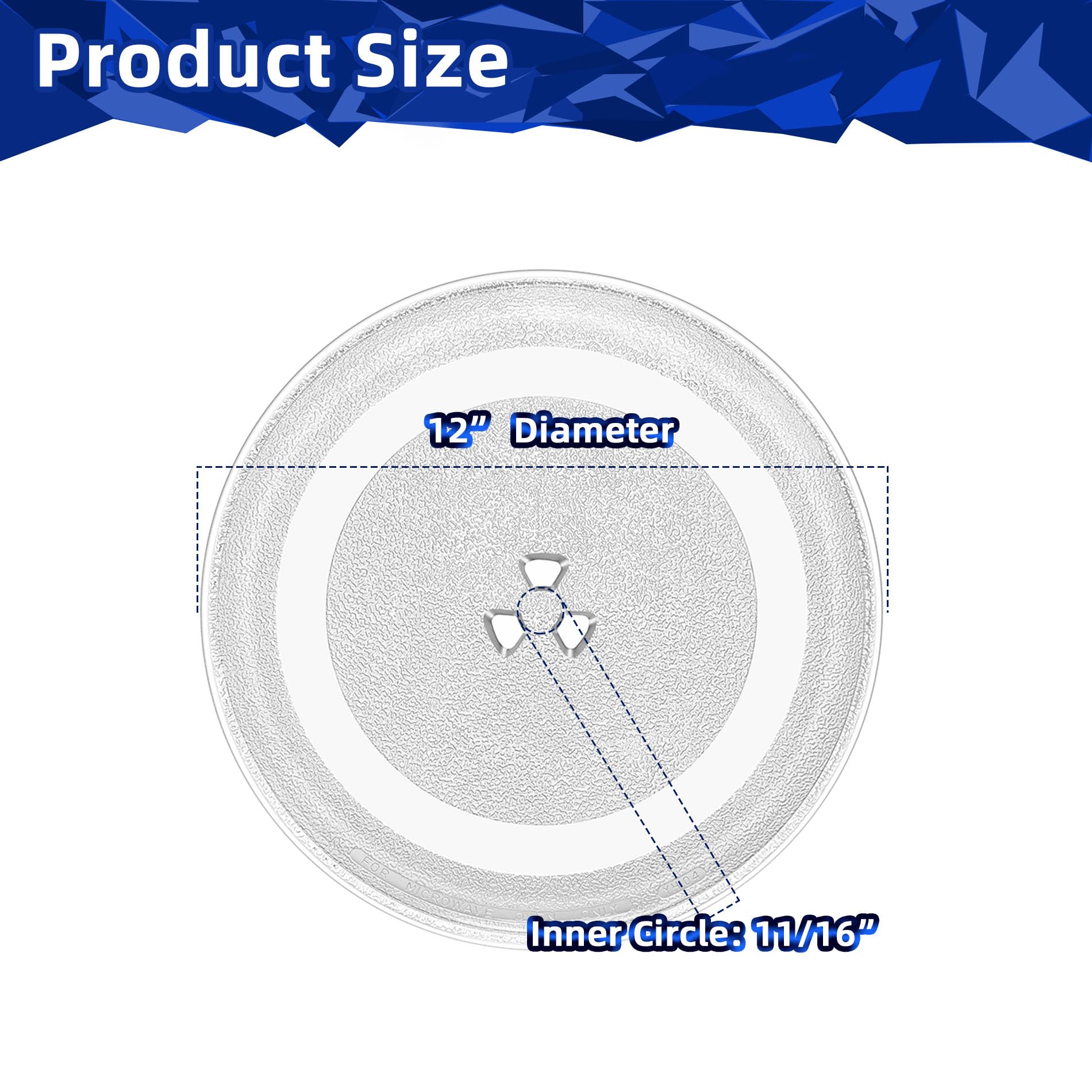 MorefaLife Microwave Glass Plate 12" - Compatible with Whirlpool & Panasonic Models, Durable Glass Construction