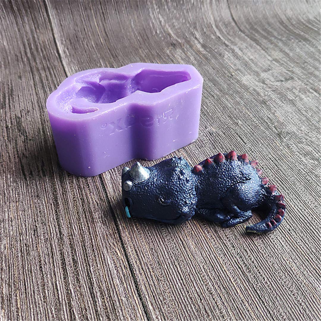 Rhinoceros Lguana Monster Silicone Molds,Halloween Animal Fondant Chocolate Cake Decor Sugarcrafts Baking Tools Resin Mold