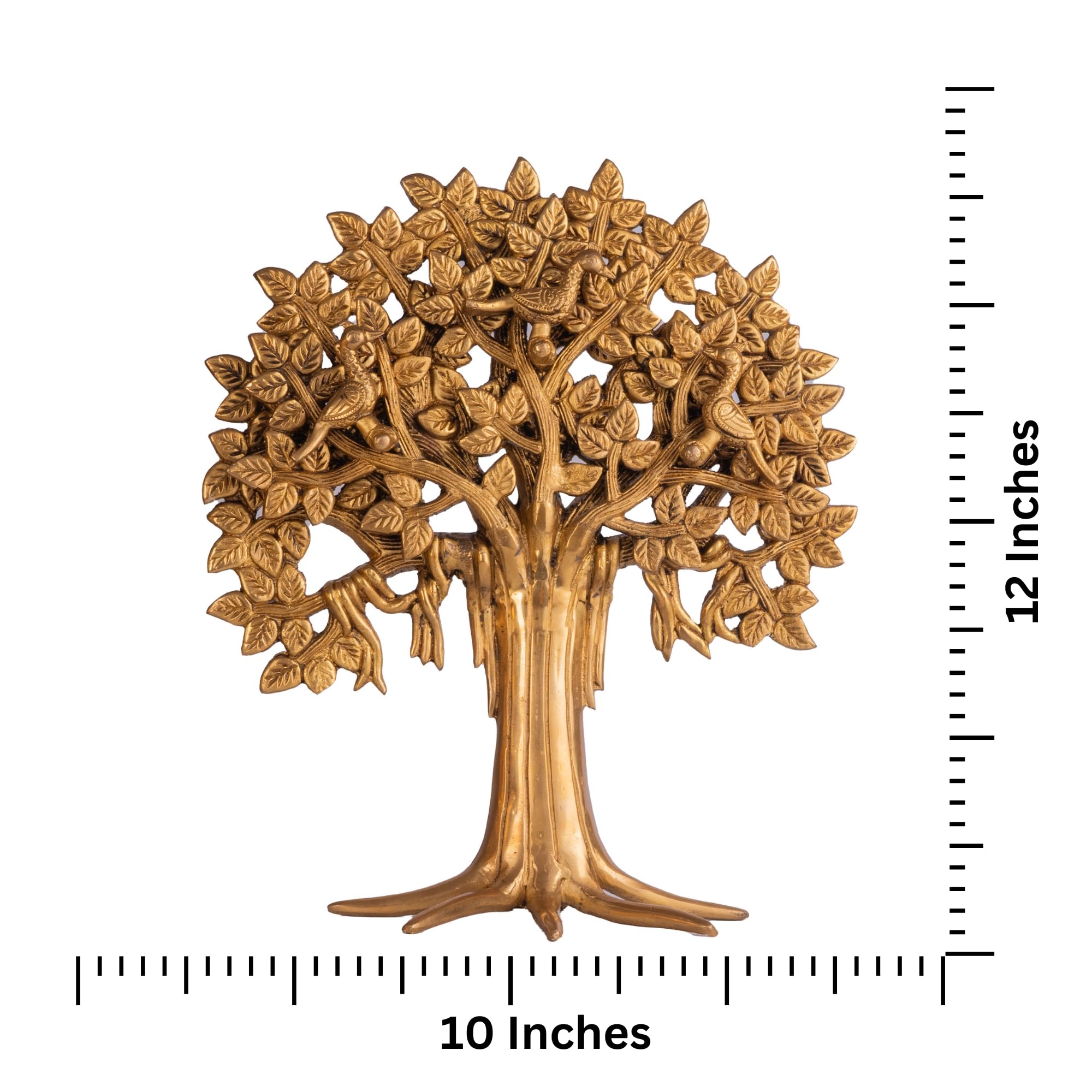 The Advitya Kalpvriksha Brass Tree Vastu Feng Shui Table Or Home Decor Showpiece Decorative Item For Wealth Good Luck Success Of