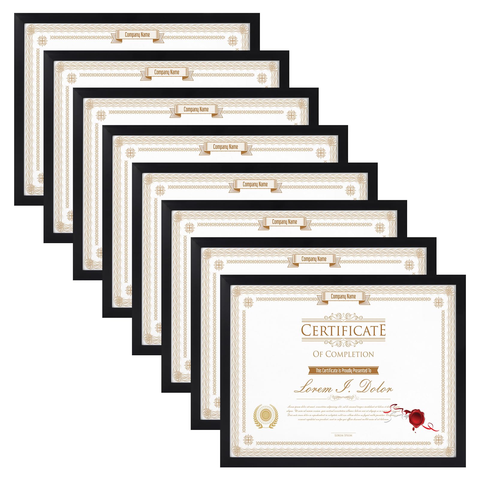 WIFTREY 8.5x11 Black Picture Frames Set of 8, Certificate 8.5 by 11 Photo Frames Bulk for Document Diploma Award, Wall Hanging o