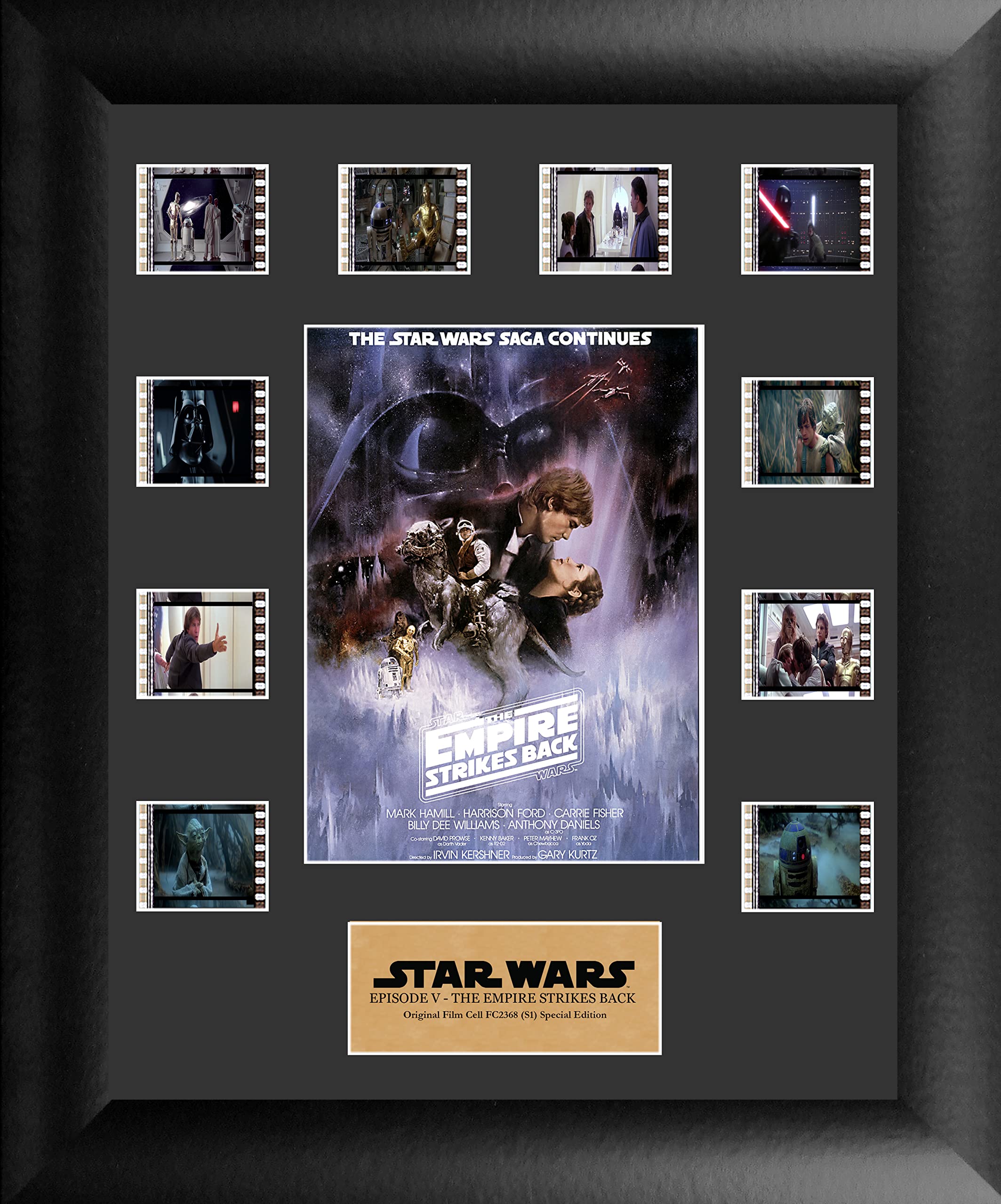 FILMCELLS Star Wars Episode V The Empire Strikes Back 11    x 13    Mini Montage Framed Movie Presentation - Ten (10) 35 mm Film