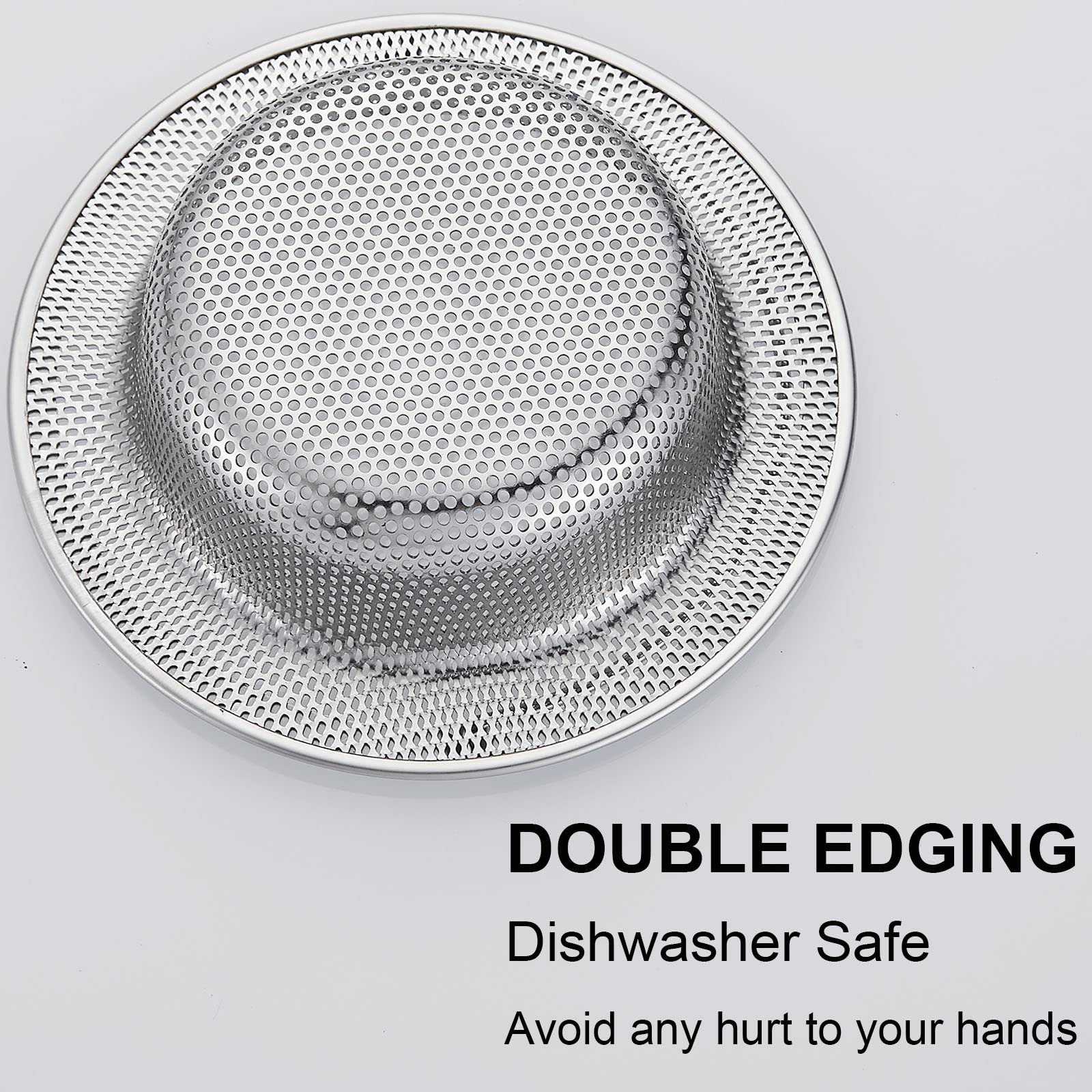 LASSHSWA Kitchen Sink Strainer, Stainless Steel, 4.5" Diameter, Silver, 2PCS, Model SC001hd-304