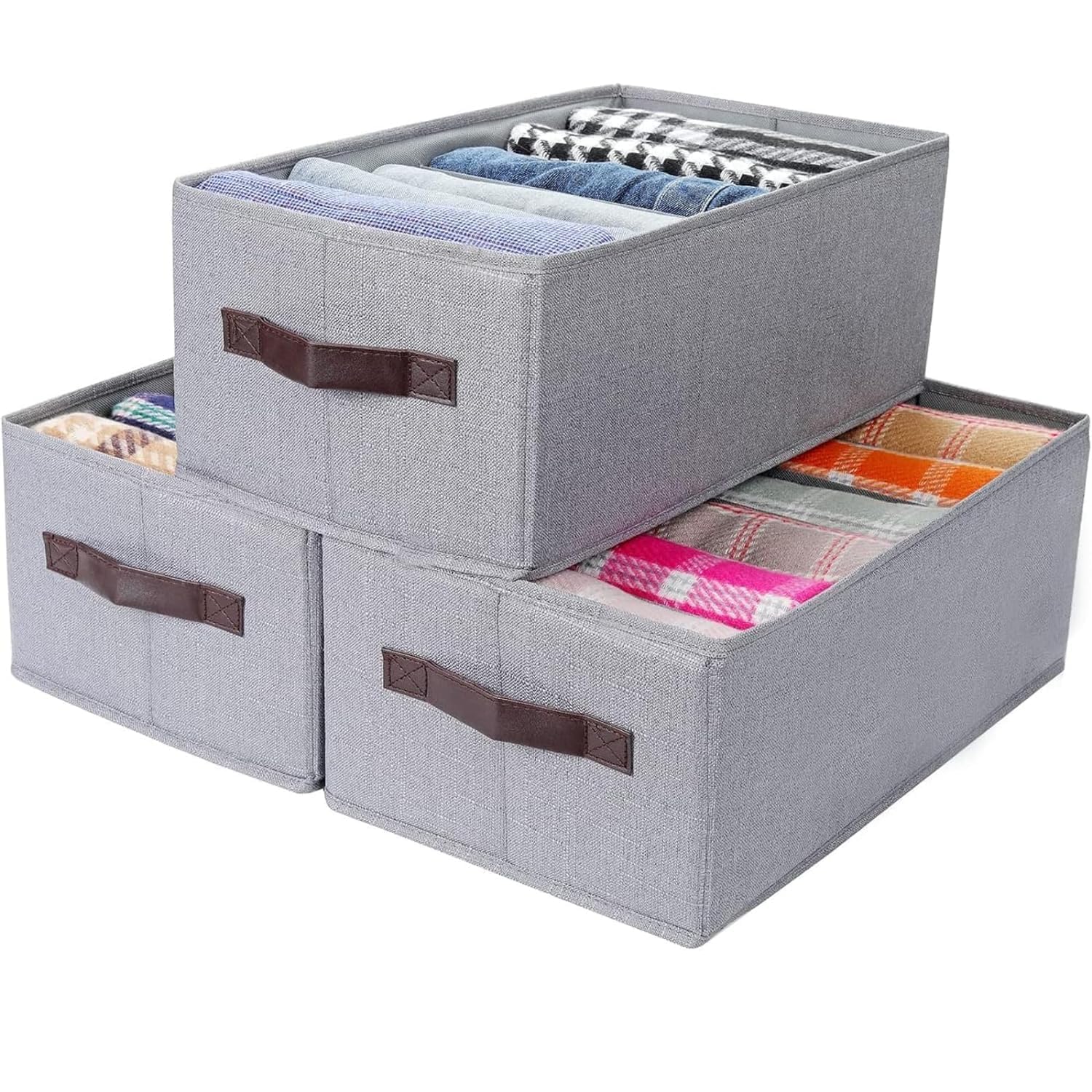 Lamok 6 Compartment Foldable Cardboard Wardrobe Clothes Organizer Washable Closet Storage Box For TShirt, Jeans, Pant, Baby Clo