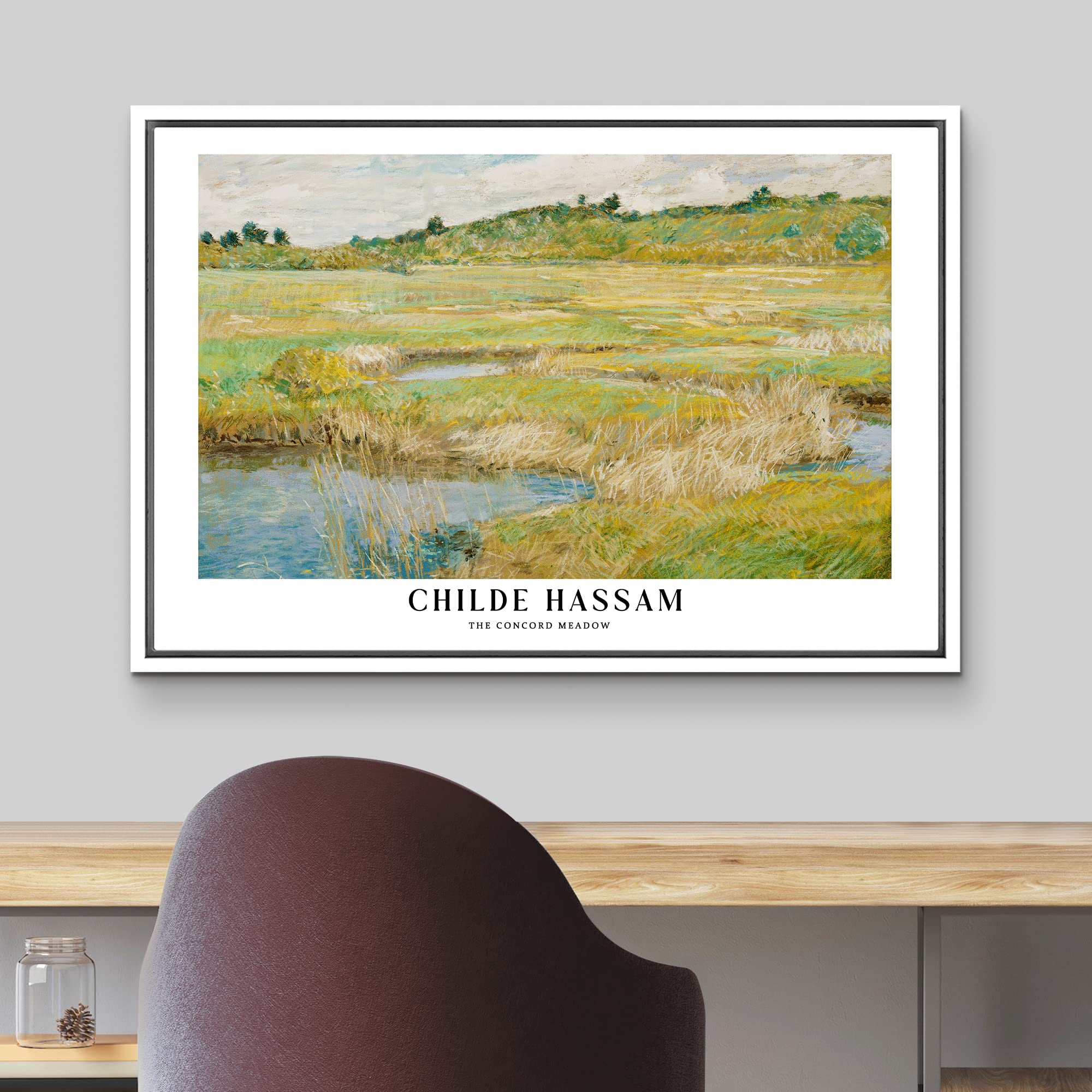 Wall26 Framed Canvas Print Wall Art The Concorde Meadow By Childe Hassam Historic Classical Illustrations Fine Art Decorative Vi