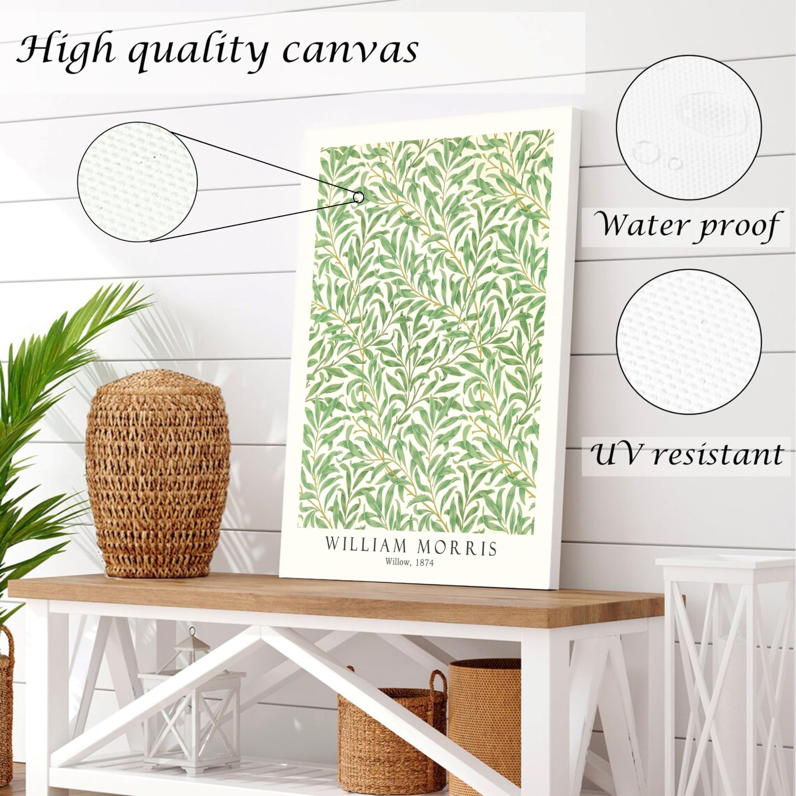 Induslyfe Framed Grass Wall Art Canvas Decor Set Of 3, Matisse Wall Art Framed Prints Posters Mid Century Modern Art, Aesthetic