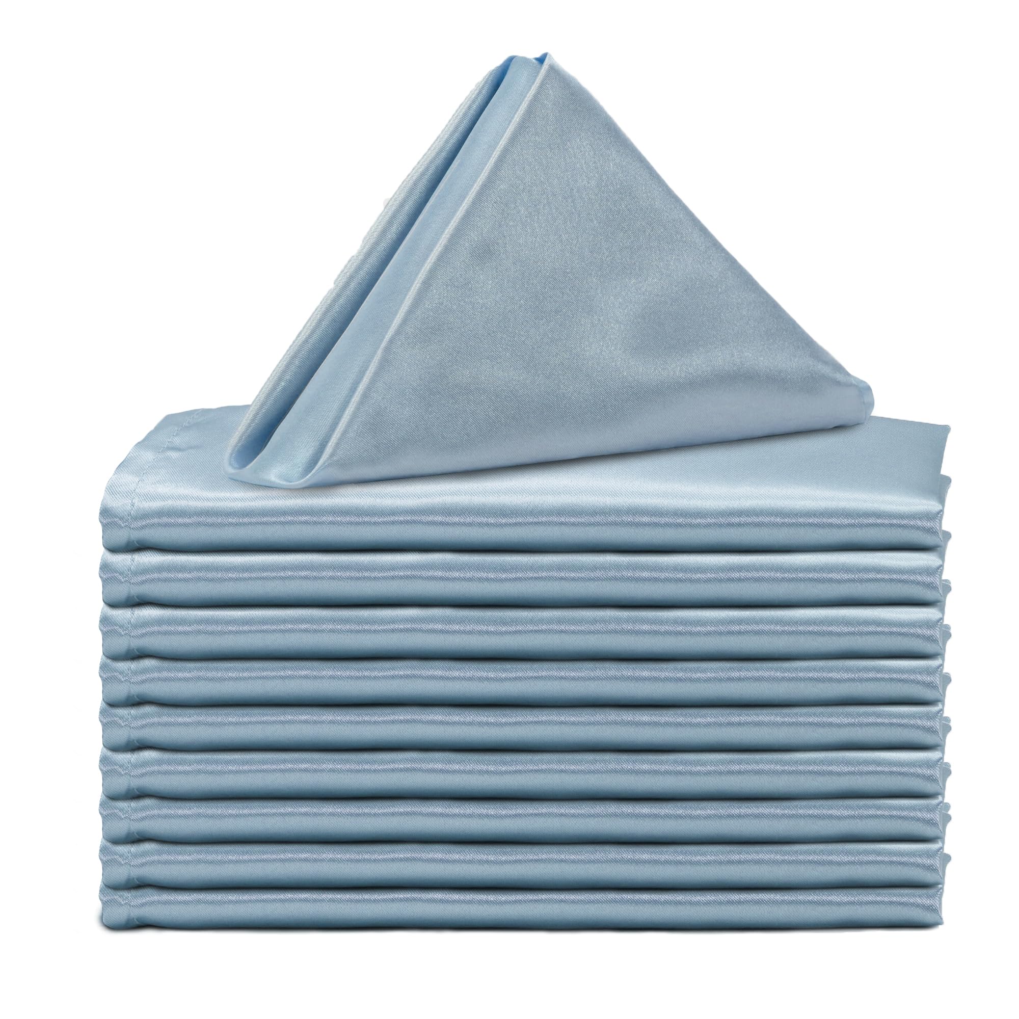 Your Chair Covers - 20 Inch Satin Washable Oversized Cloth Napkins, Hemmed Reusable Table Napkins For Restaurant, Dinner, Bistro