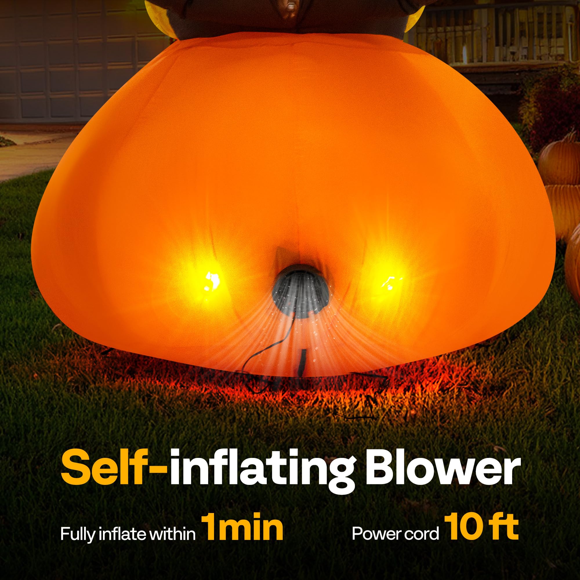 VIVOHOME 6ft Height Thanksgiving Inflatable LED Lighted Turkey on Pumpkin Blow up Outdoor Lawn Yard Decoration