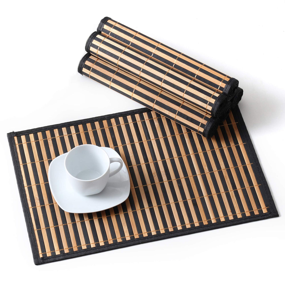 Lovecasa Placemats Set Of 6, Bamboo Table Mats Set With Non Slip Backing, 18 A 12 Woven Placemat, Washable Heat-Resistant Place