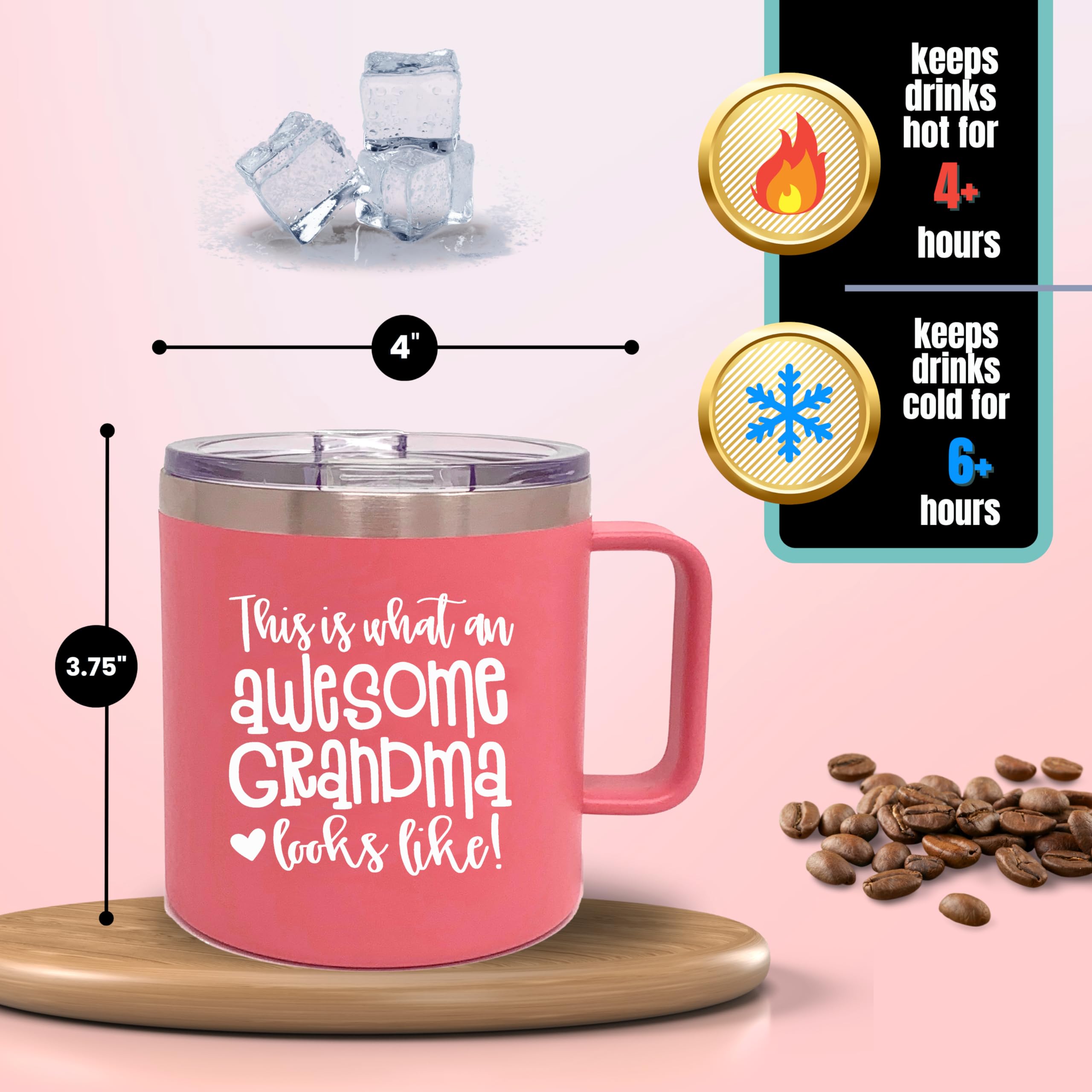 Best Grandma Gifts - Cute Grandma Coffee Mugs Tumbler Cups- Present for Gramma  Grammy  Grandmothers  Grandmom - Presents for Future New Grandma's for Christmas  Birthday  Mother's Day from Grandchild