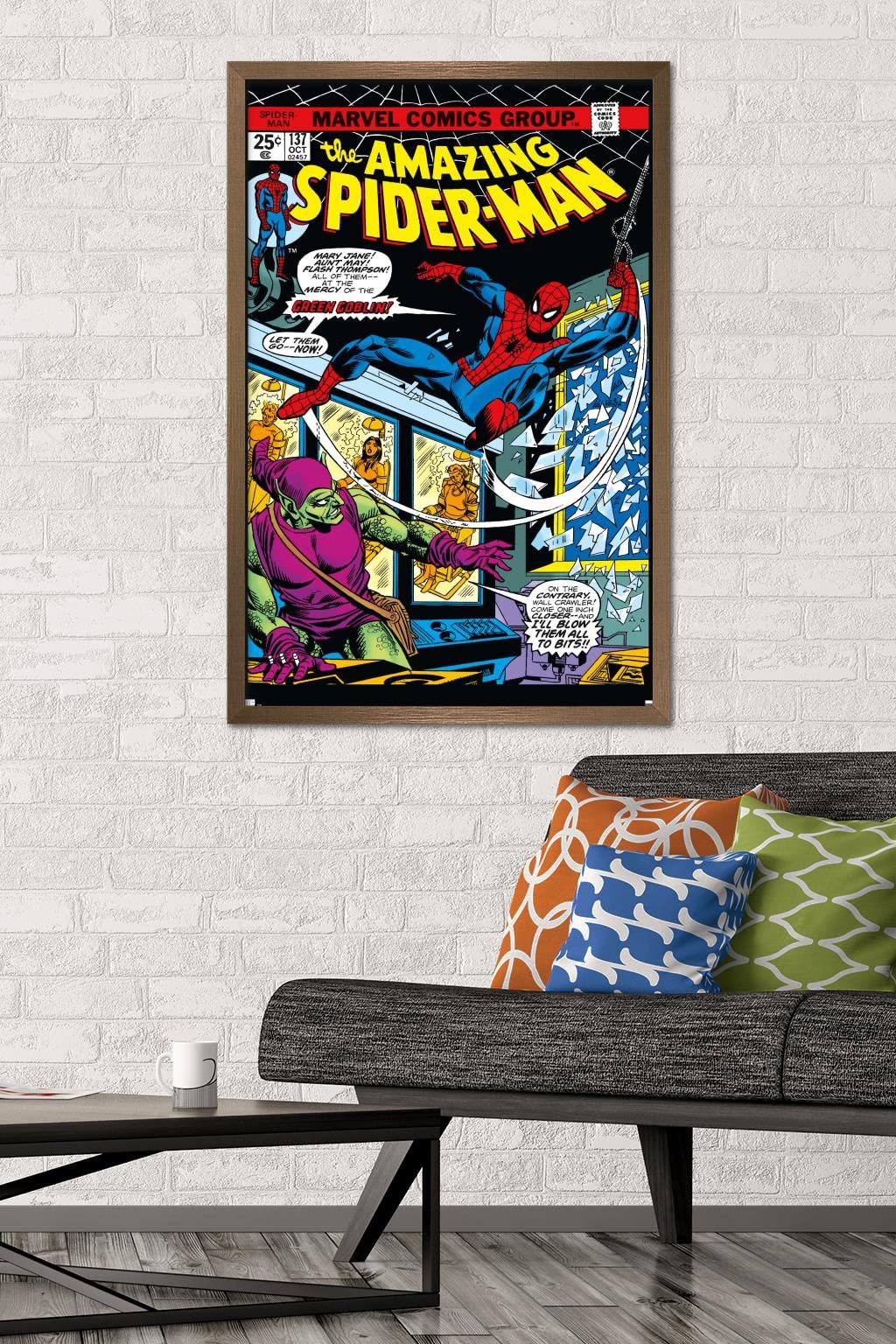 Trends International Marvel Comics - Spider-Man - Amazing Spider-Man #137 Wall Poster, 22.37'' X 34.00'', Bronze Framed Version