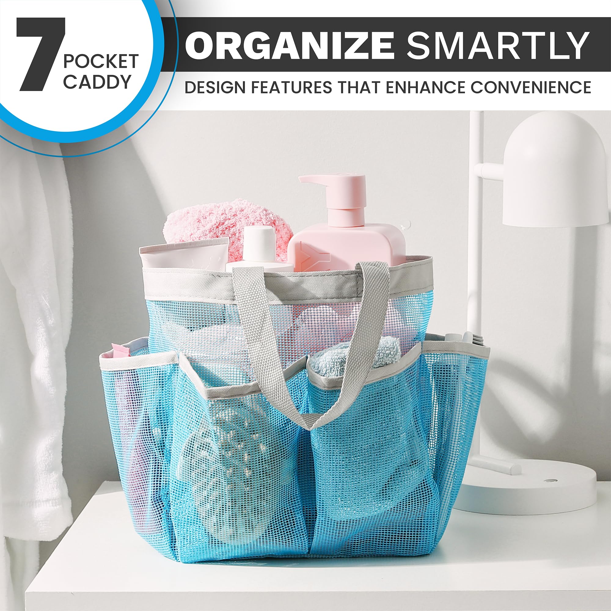 Mesh Shower Caddy Bag - Collapsible, Portable Bathroom Organizer For Travel, Gym, And Dorm Use. Easily Carry And Organize Colleg