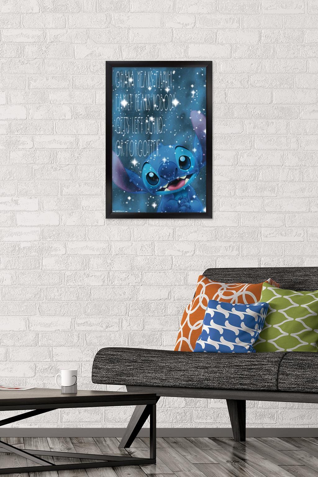 Trends International Disney Lilo And Stitch - Ohana Wall Poster, 14.725'' X 22.375'', Black Framed Version