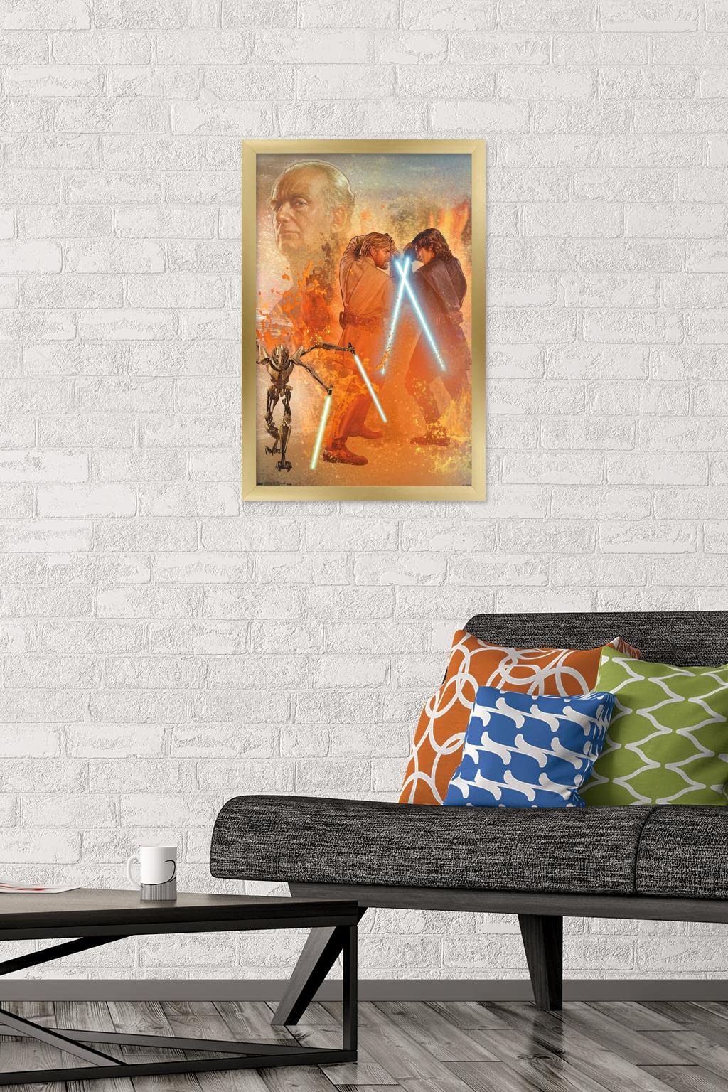 Trends International Star Wars: Revenge Of The Sith - Celebration Mural Wall Poster, 14.725'' X 22.375'', Gold Framed Version