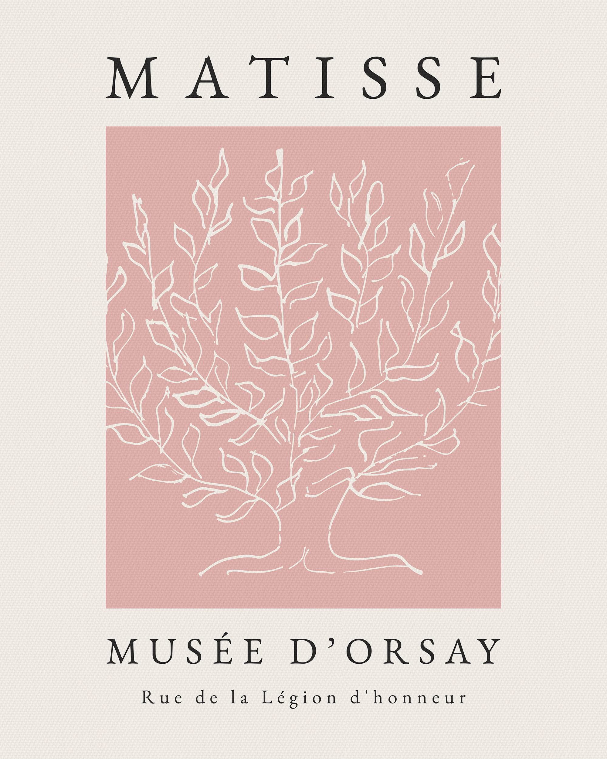 Hesendot Matisse Art Wall D  Cor Set Of 3,Unframed Pink Tree Wall Art,Truly Quality Canvas Prints For 12X16In,Art Poster Decorat