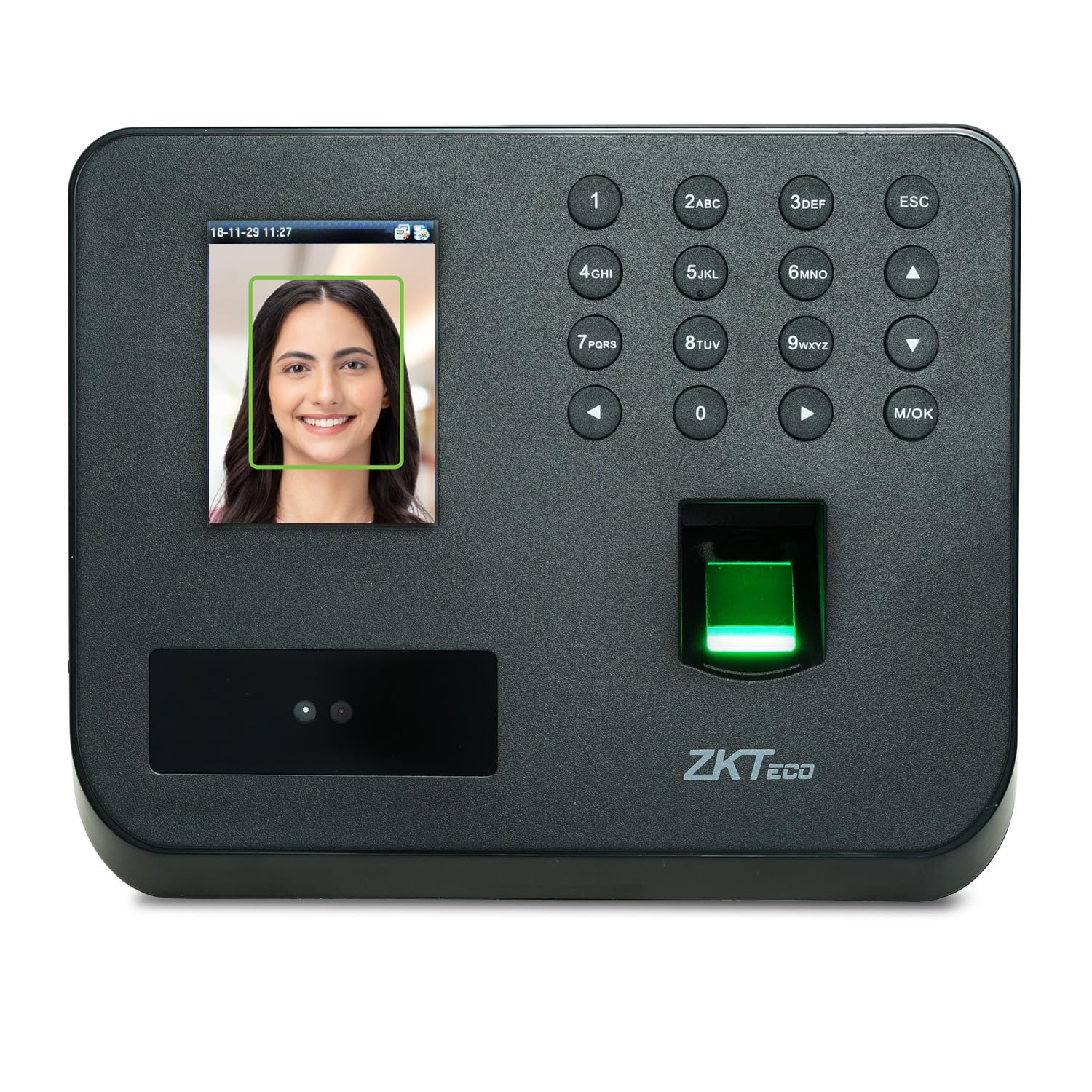 Zkteco Touchless Face MultiBiometric Time Attendance & Access Control | Face, Fingerprint, Card & Password | Inbuilt Battery Ba