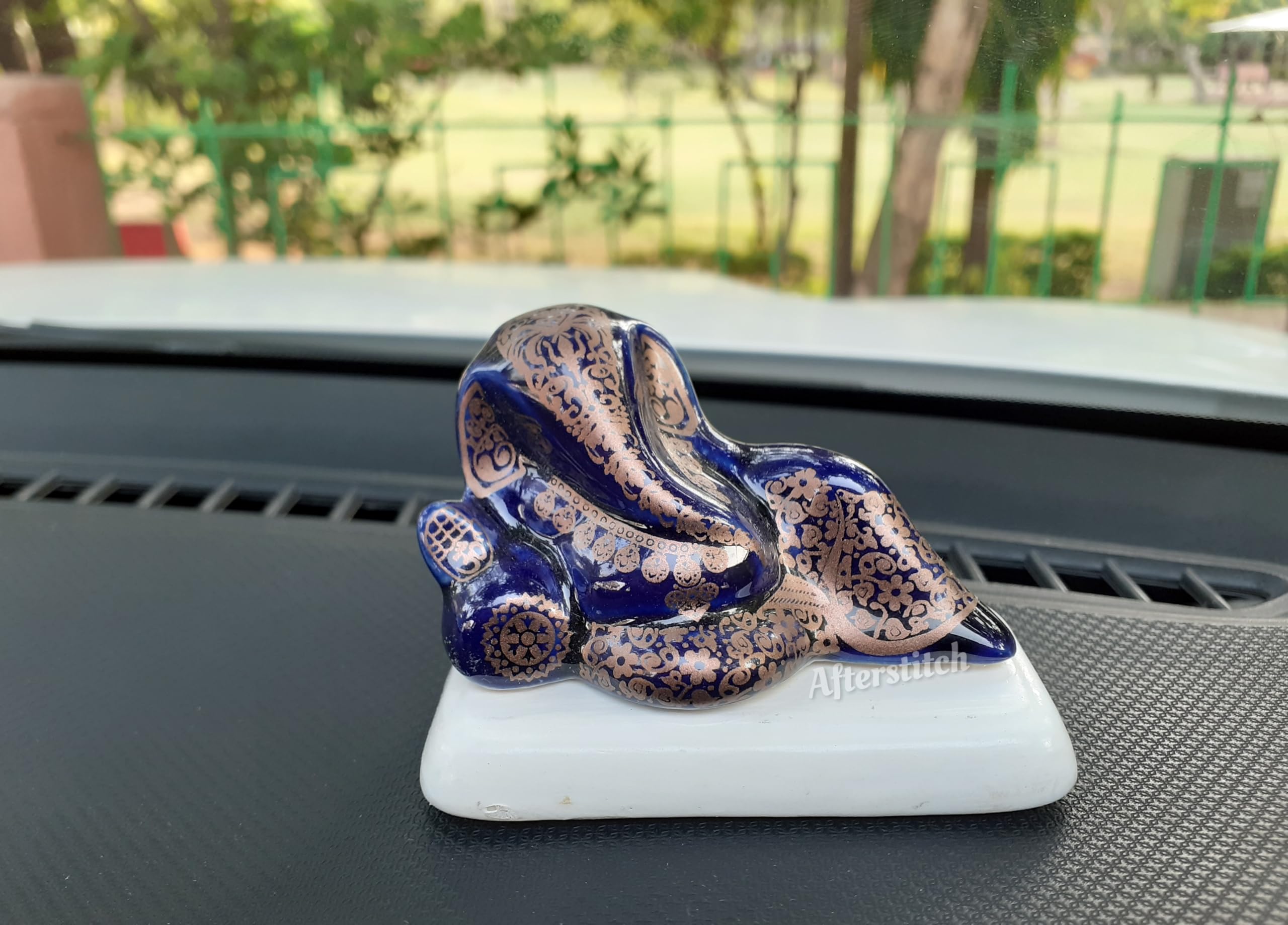 Afterstitch Ganesh Idol For Car Dashboard Accessories Ganesha Murti Puja Room Ganpati Ji Statue Showpiece For Home Interior Deco