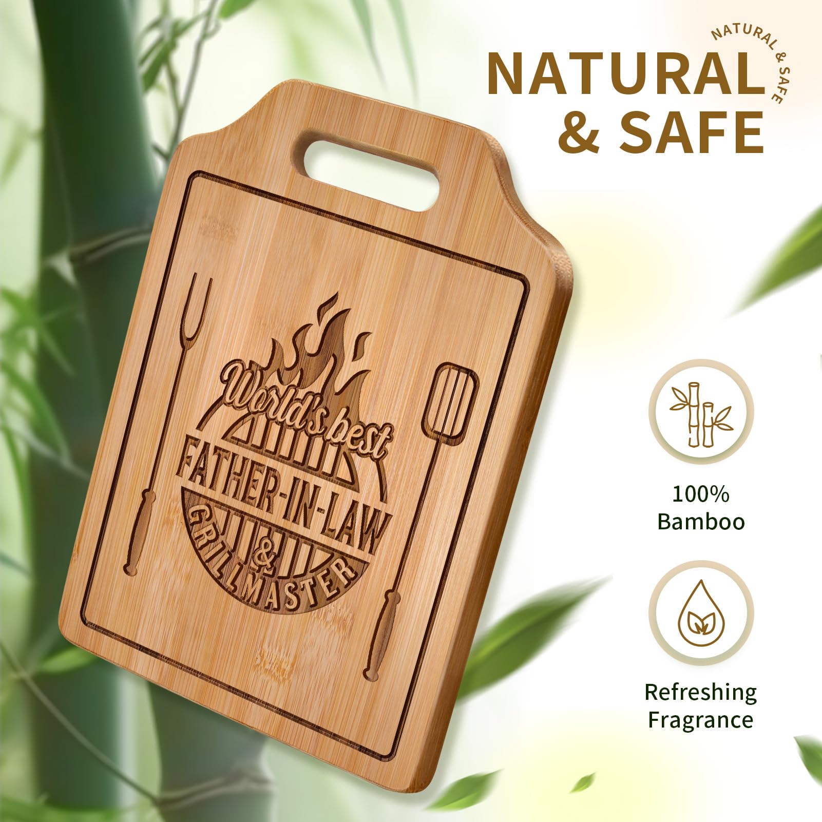 AceThrills Father in Law Gifts for Father In Law Christmas Birthday Gift - Engraved Cutting Board 12.3 L ?8.7 W ?0.4 Th