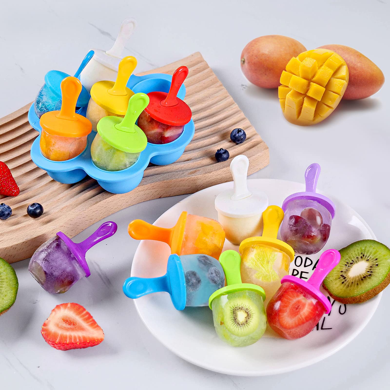 Jbyamus Silicone Popsicle Molds, Ice Pop Molds, Storage Container For Homemade Food, Kids Ice Cream Diy Pop Molds - Bpa Free (Bl