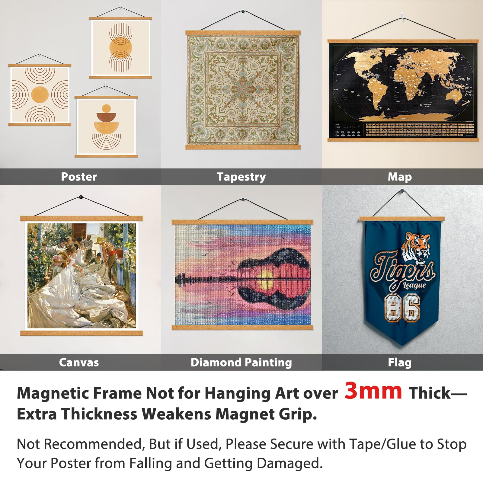 Honkki Magneticaposterahangeraframea35Ainchawide,Ateak,Astrongamagnet,Apremiumawoodaandaquickaassembly,Awallahangingawoodenafram