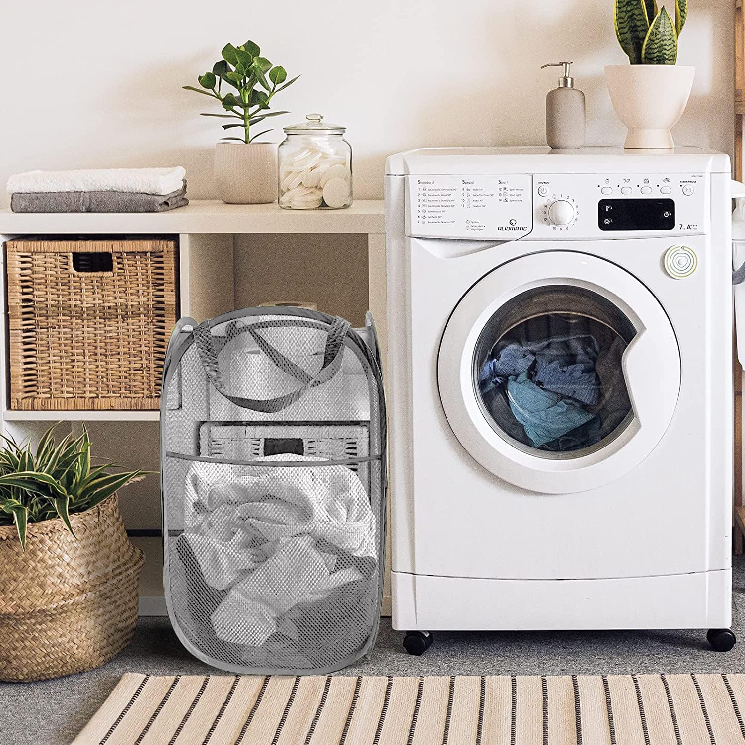 Larpur Pack Of 3 Pop Up Laundry Hampers, Collapsible Laundry Baskets, Portable Mesh Clothes Hampers For Kids Room, College Dorm,
