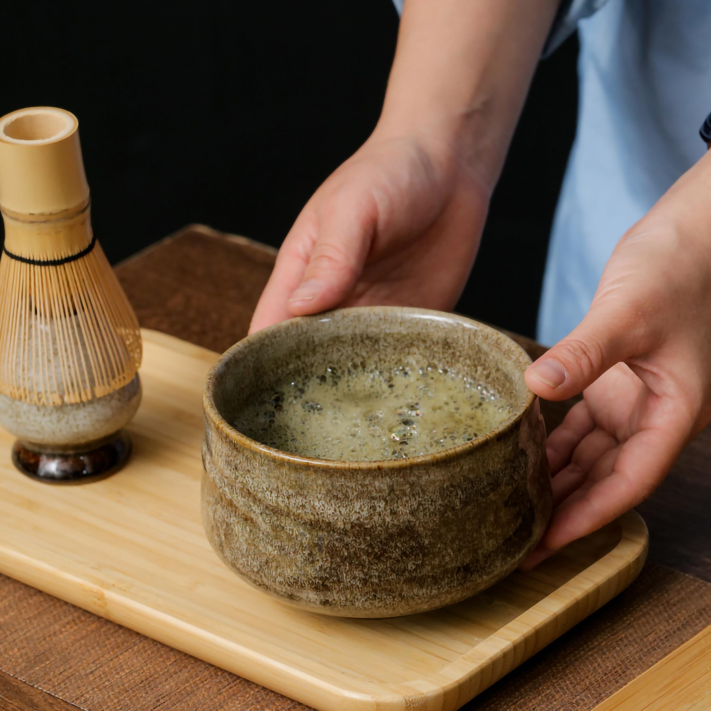 Aiyiciii Japanese Matcha Tea Set(7Pcs),Matcha Whisk Set-Matcha Whisk And Bowl, Whisk Holder, Matcha Scoop,The Perfect Matcha Sta