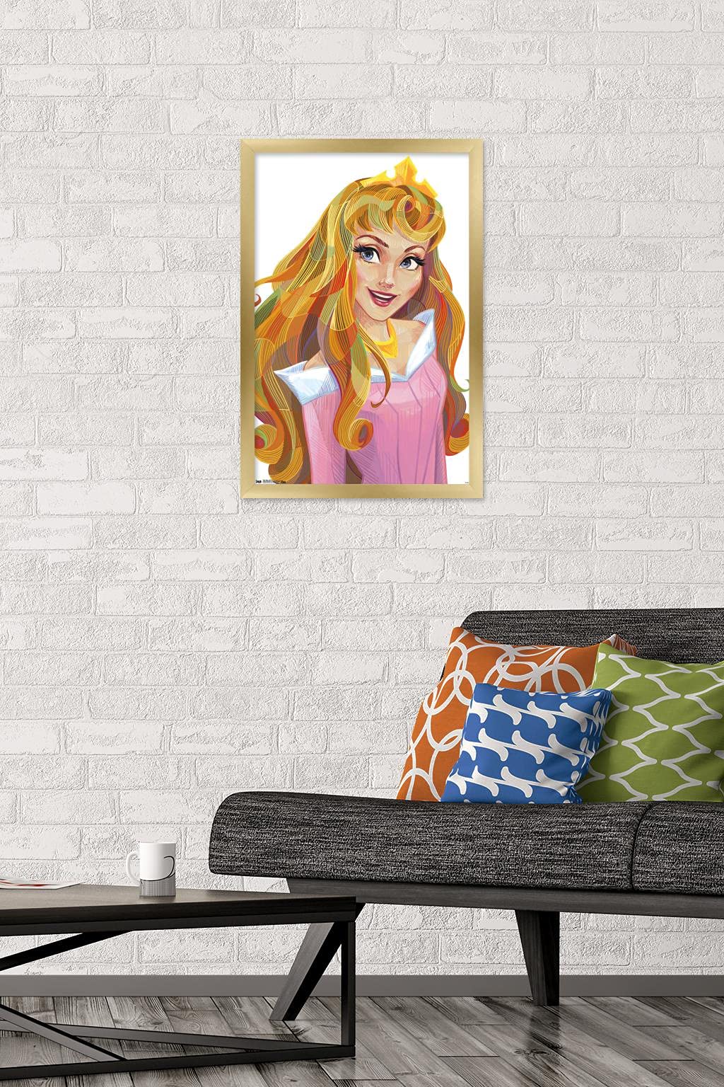 Trends International Disney Sleeping Beauty - Aurora - Stylized Wall Poster, 14.725'' X 22.375'', Gold Framed Version