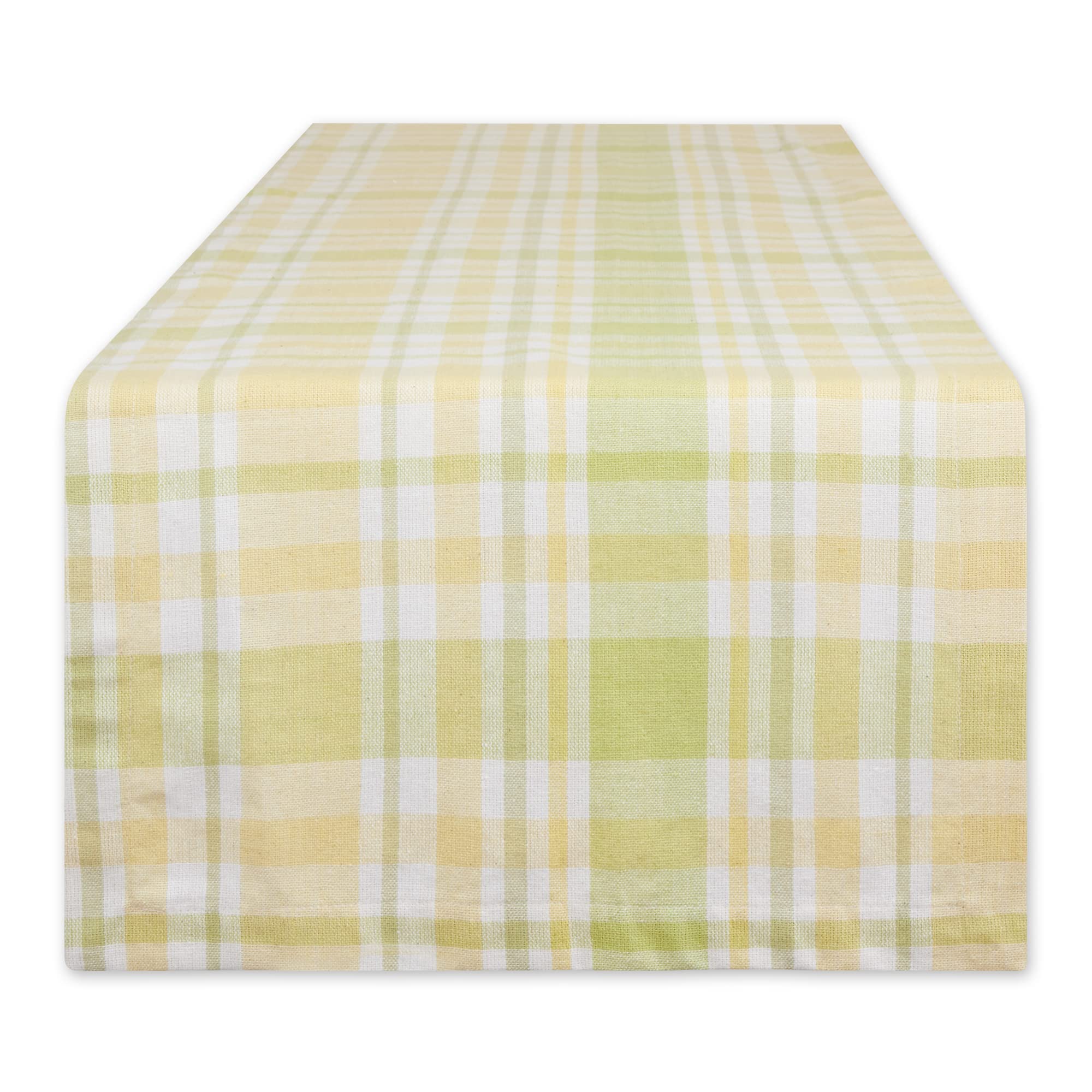 LEMON BLISS PLAID TABLE RUNNER 14x108