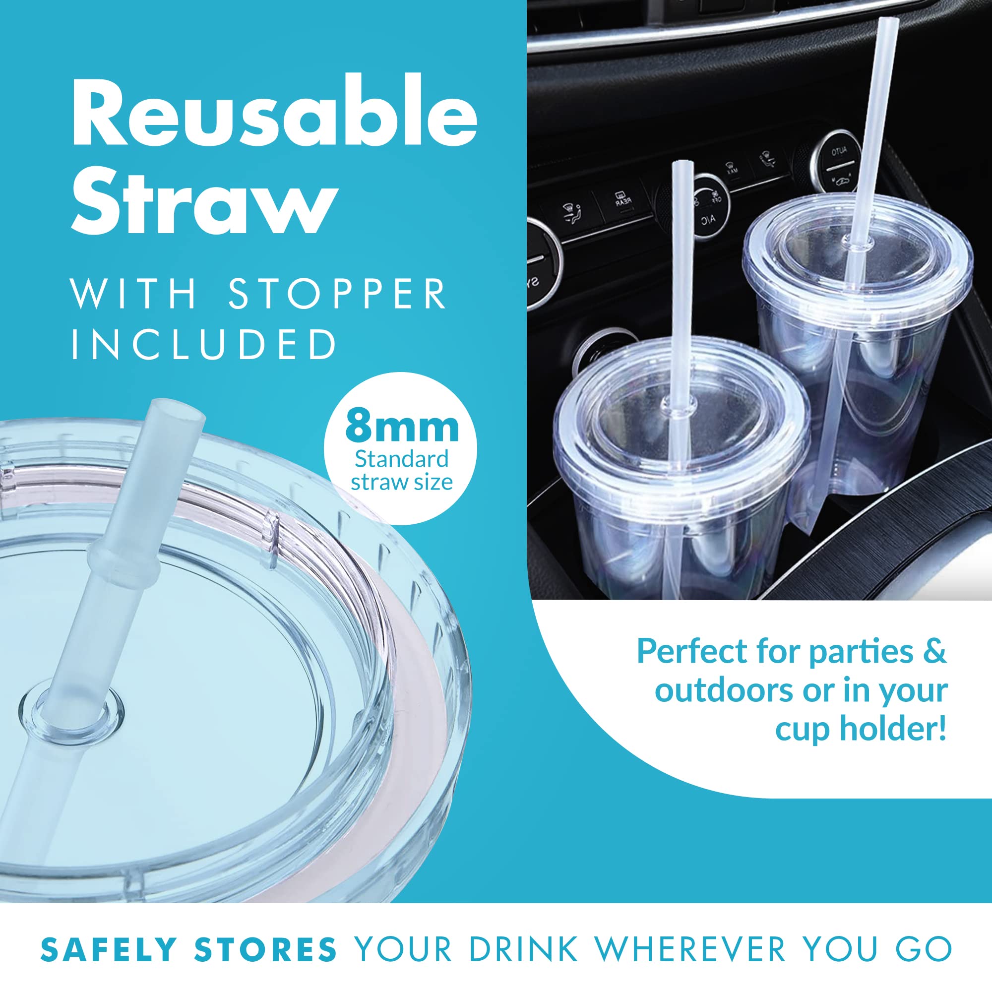 Simply Green Solutions Eco To Go Cold Drink Tumbler - Double Wall -20Oz. Capacity - Clear