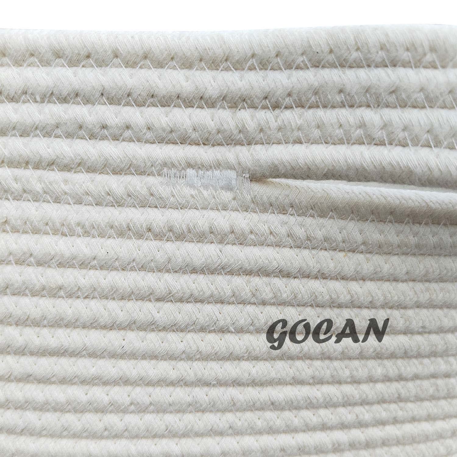 GOCAN Extra Large Laundry Basket 22 '' X 22 ''X 14 '' XXXL Cotton Rope Woven Basket for Blankets Storage Basket with Handles for Living Room (Dark Grey/Beige)