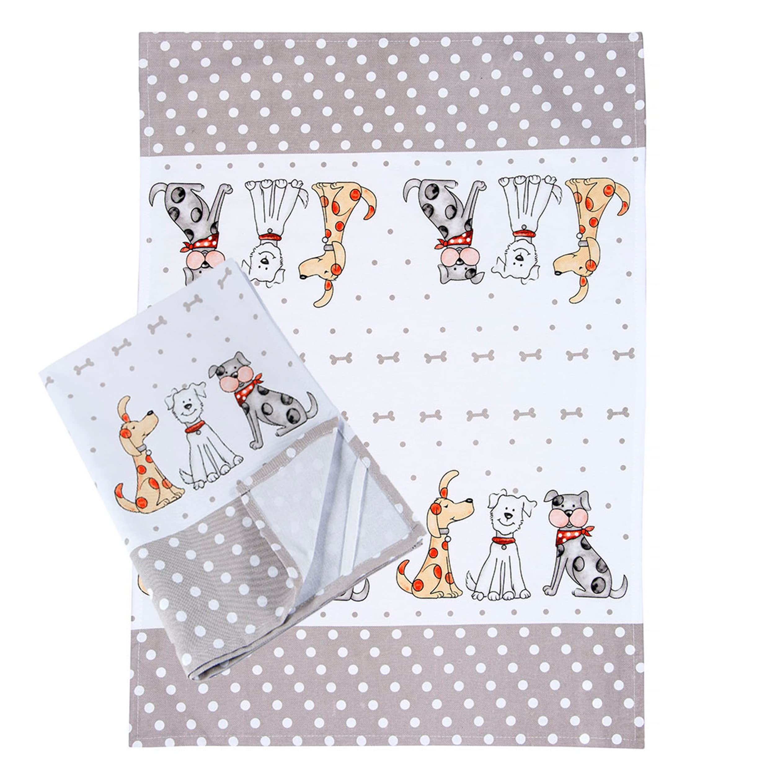 Spotted Dog Gift Company Kitchen Towels, Dish Towels For Drying Dishes, Tea Towels, Cute Dog Themed Decorative Kitchenware Acces