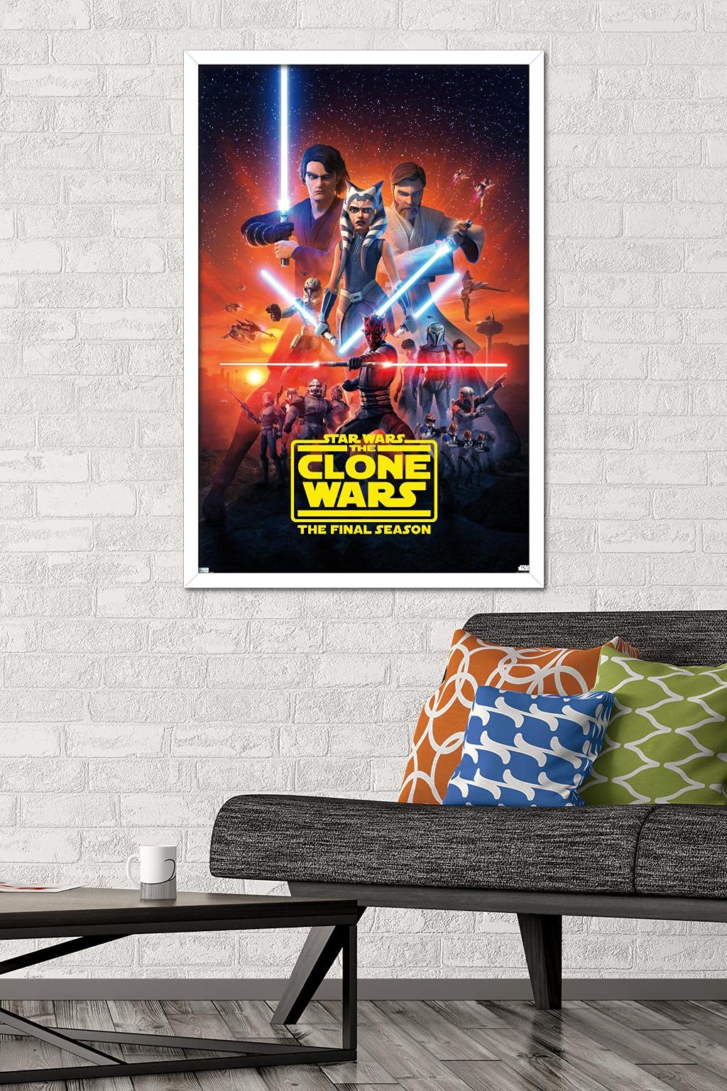 Trends International Star Wars: The Clone Wars - Season 7 Key Art Wall Poster, 22.375'' X 34'', White Framed Version