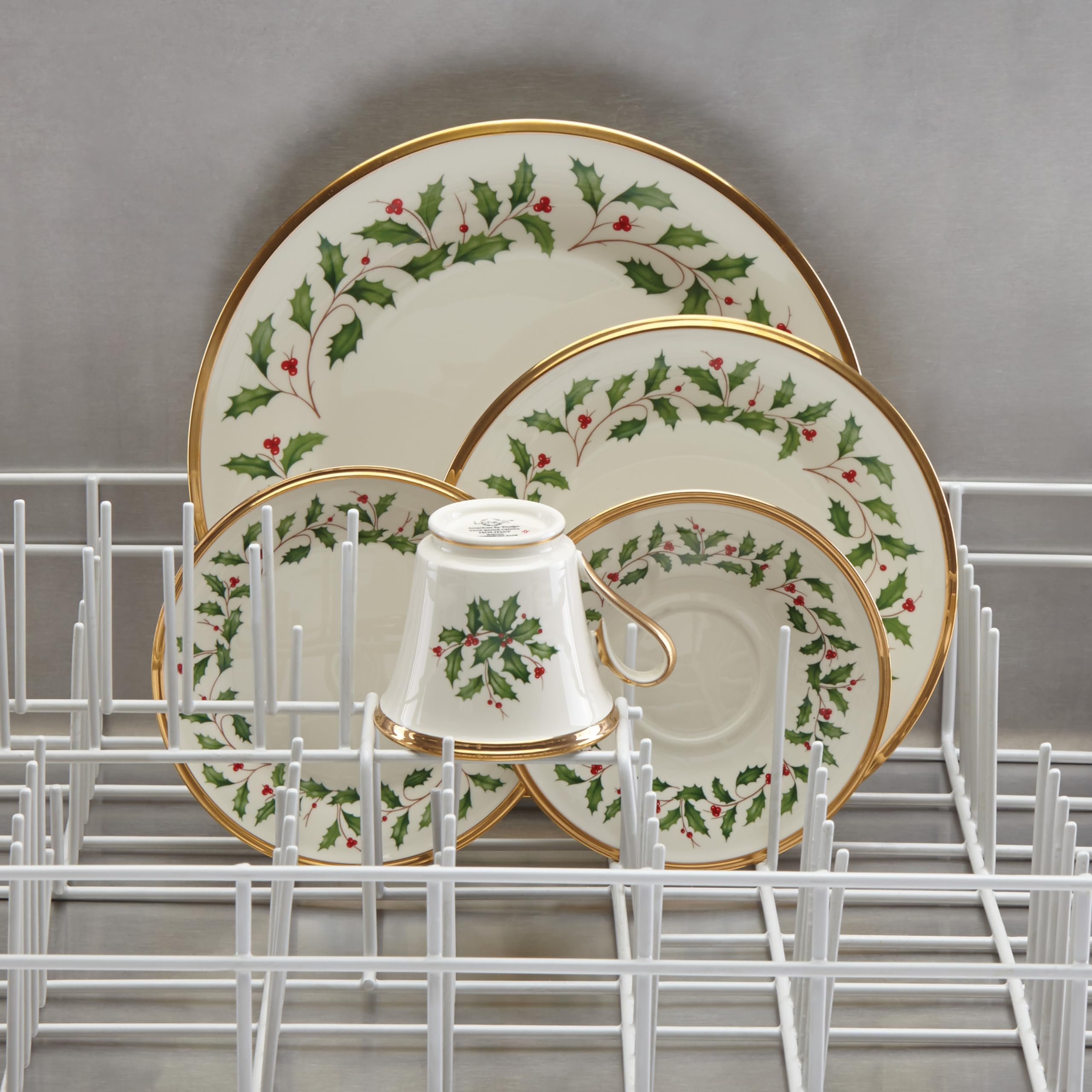 Lenox 146590600 Holiday 5-Piece Place Setting, Christmas Drinkware Set, Hosting