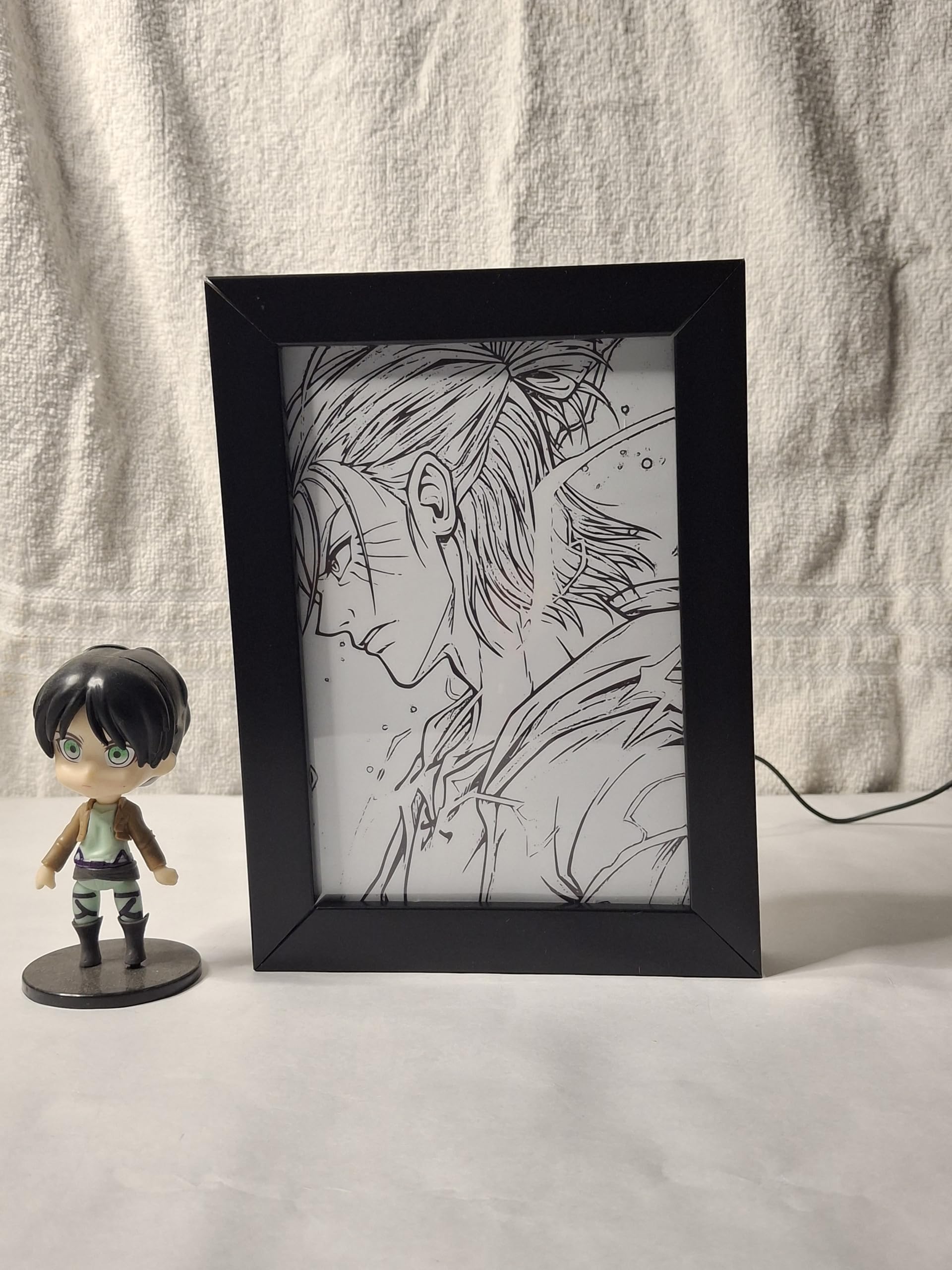 Nuvue Store Eren Yeager - Attack On Titan - Light Painting Bingkai Glow