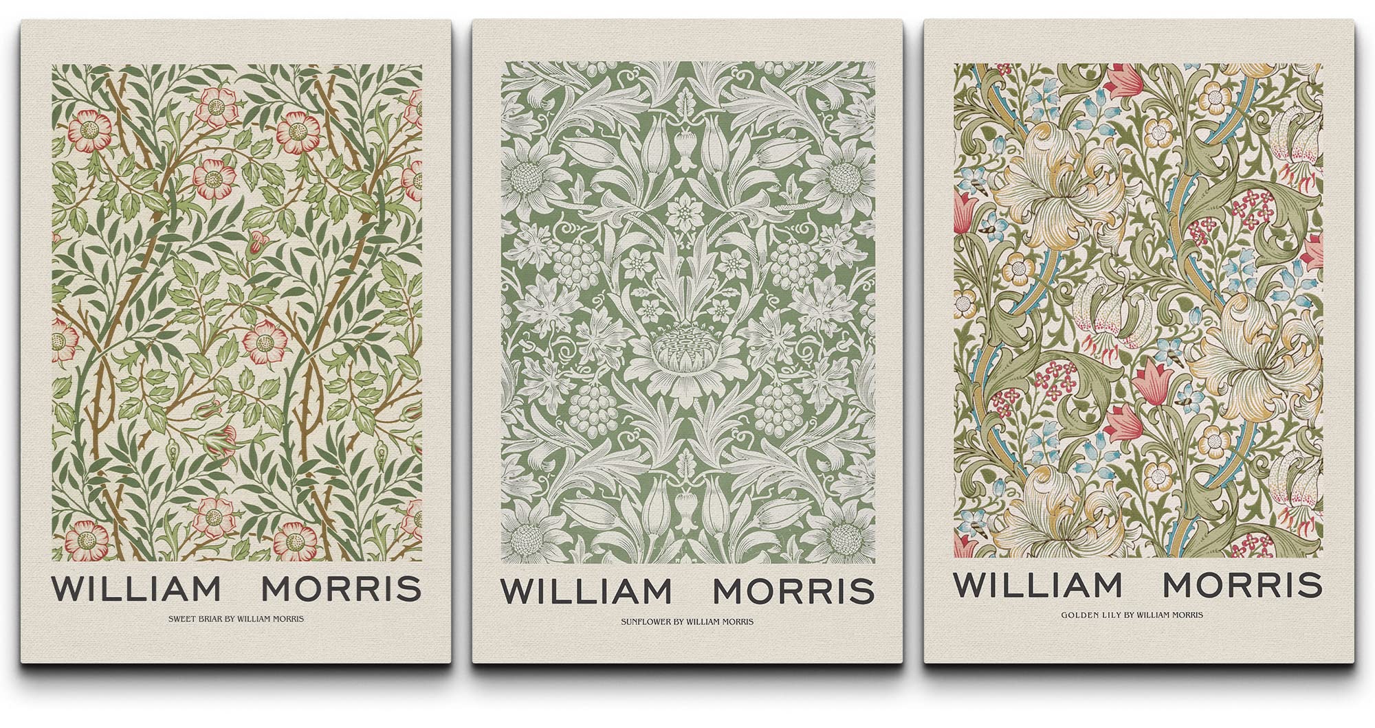 Wall26 Canvas Print Wall Art Set William Morris Flower Pattern Tapestries Nature Floral Illustrations Fine Art Decorative Botani