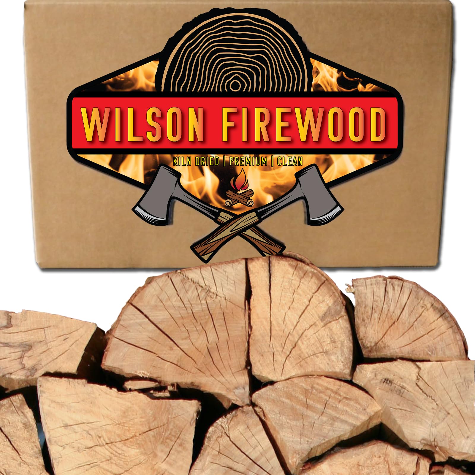 Wilson Cherry Split Firewood - Seasoned Natural Kiln Dried Fireplace, Fire Pit, Bonfire Logs (Regular)