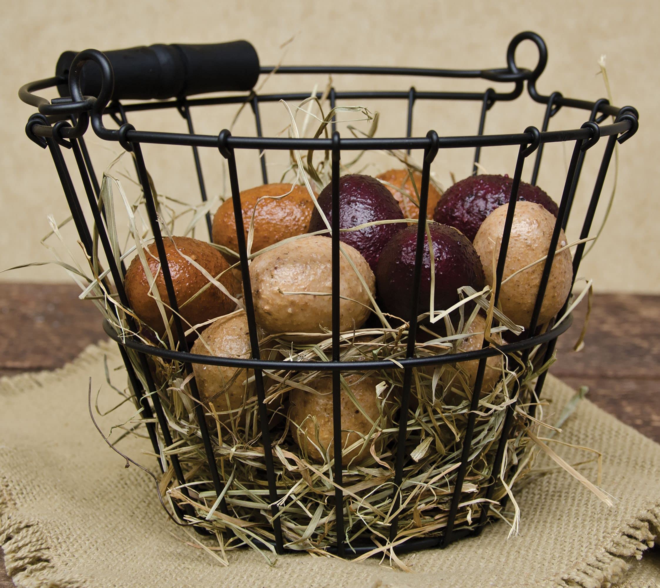 Cwi Gifts 6-Inch Wire Egg Basket, Small, Black