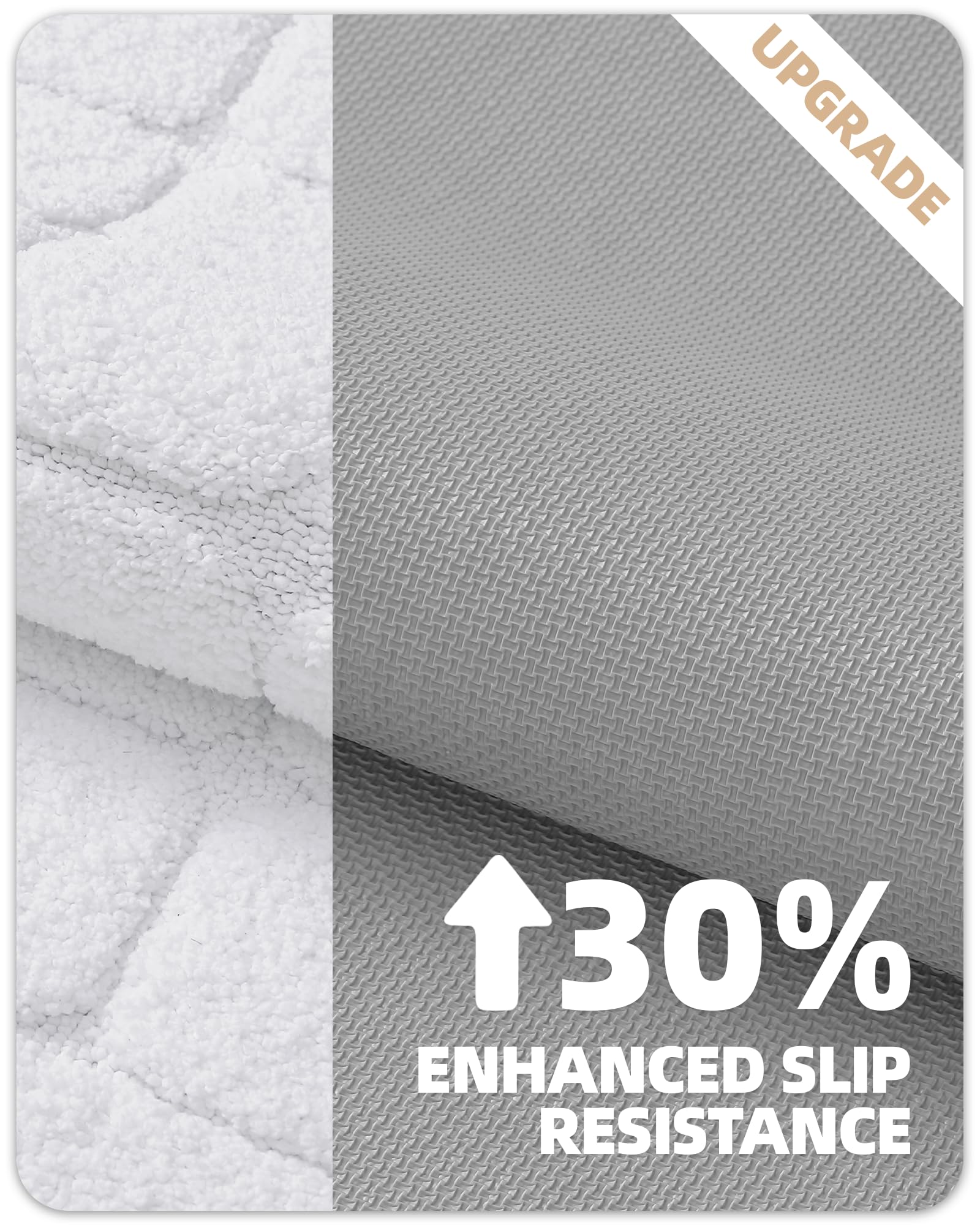 Color&Geometry White Bath Mat Non Slip Washable- 17''X30'' Luxury Absorbent Bath Mats For Bathroom, Sink, Bathtub, Thick Soft Sh