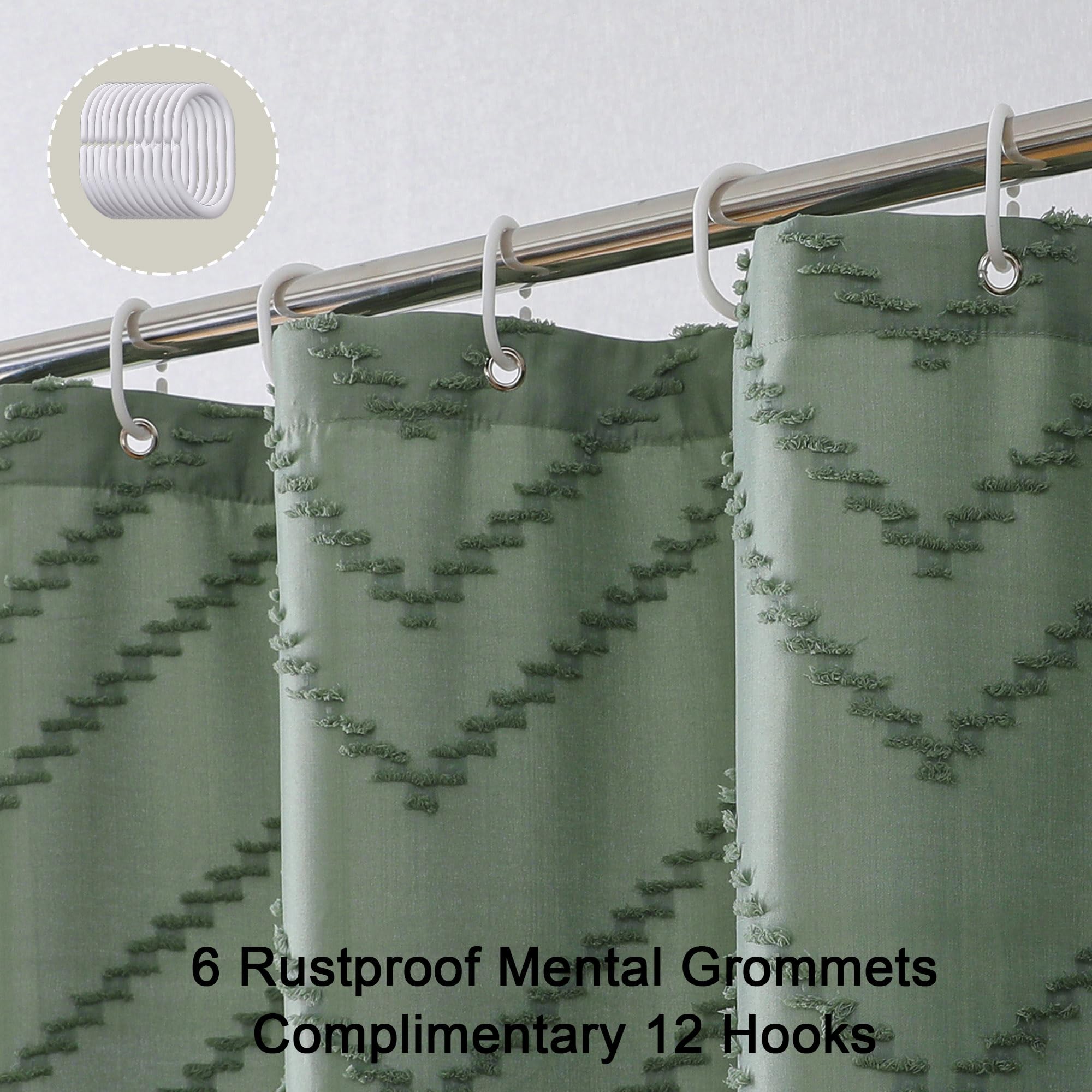 Chyhomenyc Chevron Fabric Shower Curtain Set 36X72 Inches Bath Stall Size, Small Boho Shower Curtain, Modern Farmhouse Chic Text