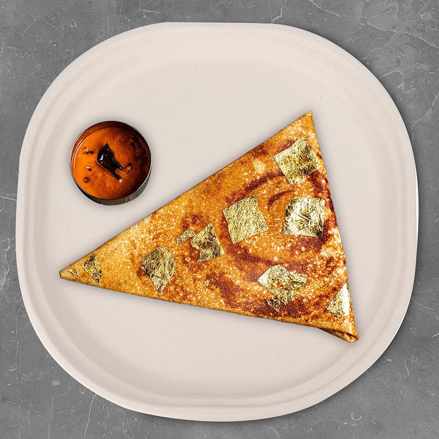 Sanwalsa Disposable Square Bagasse Paper Plates, 6 Inches Diameter, Set Of 25 Pcs - Beige