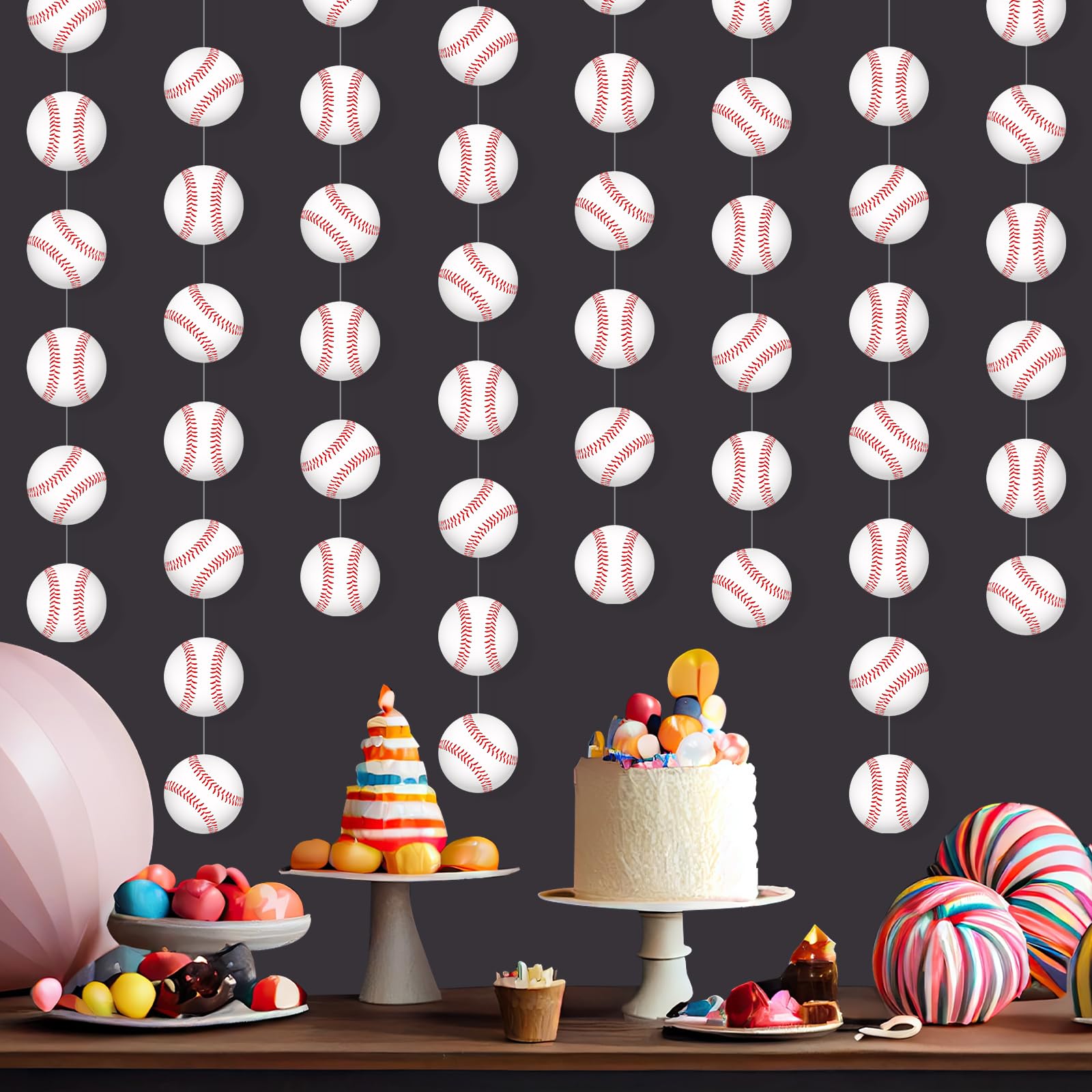 Faccito 8 Pcs Sports Party Banners Sports Theme Party Hanging Decorations Sports Paper Garland For Boys Kids Teens Sports Birthd